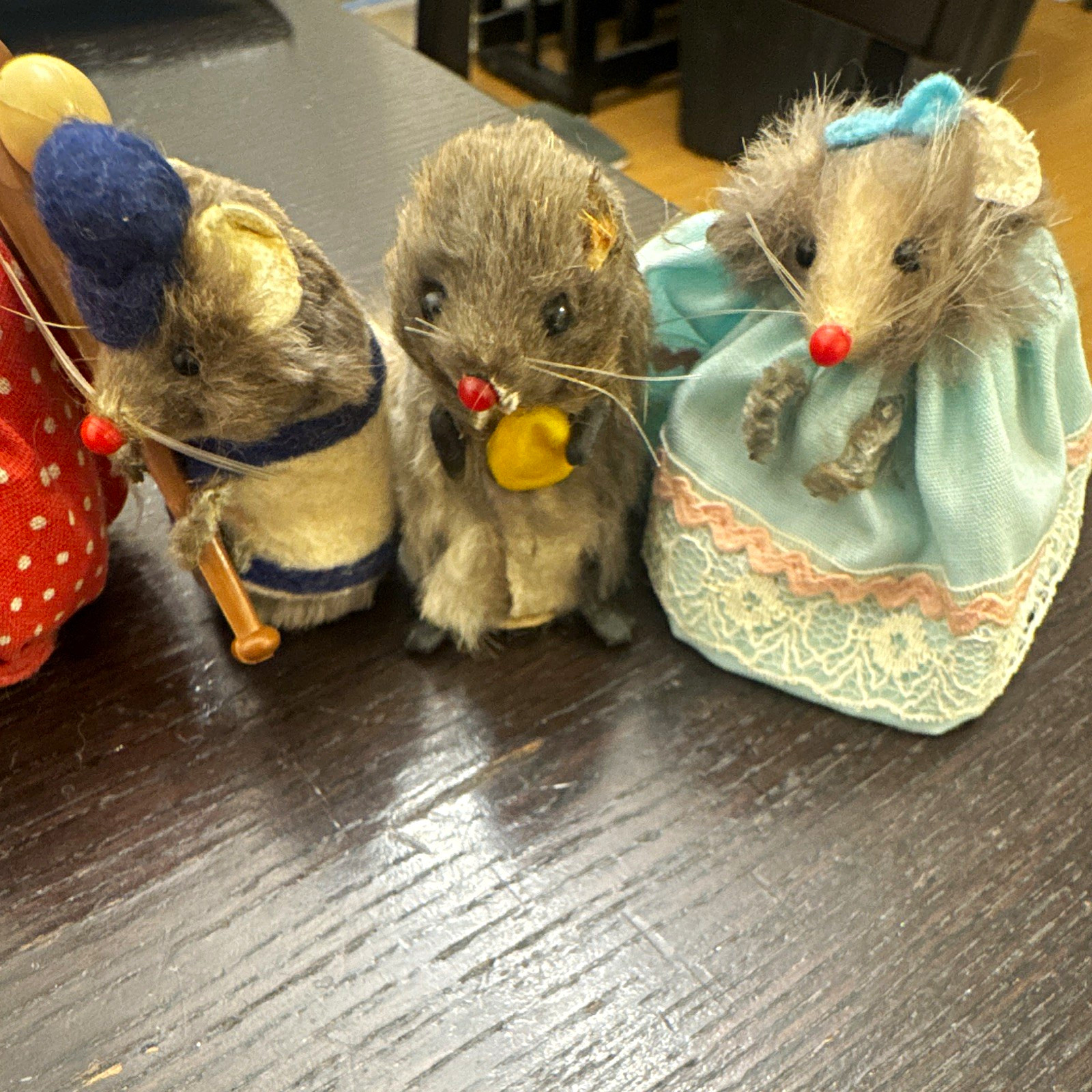 Vintage Mouse Figurine Lot in Costume - Mixed Materials Miniature Collectibles