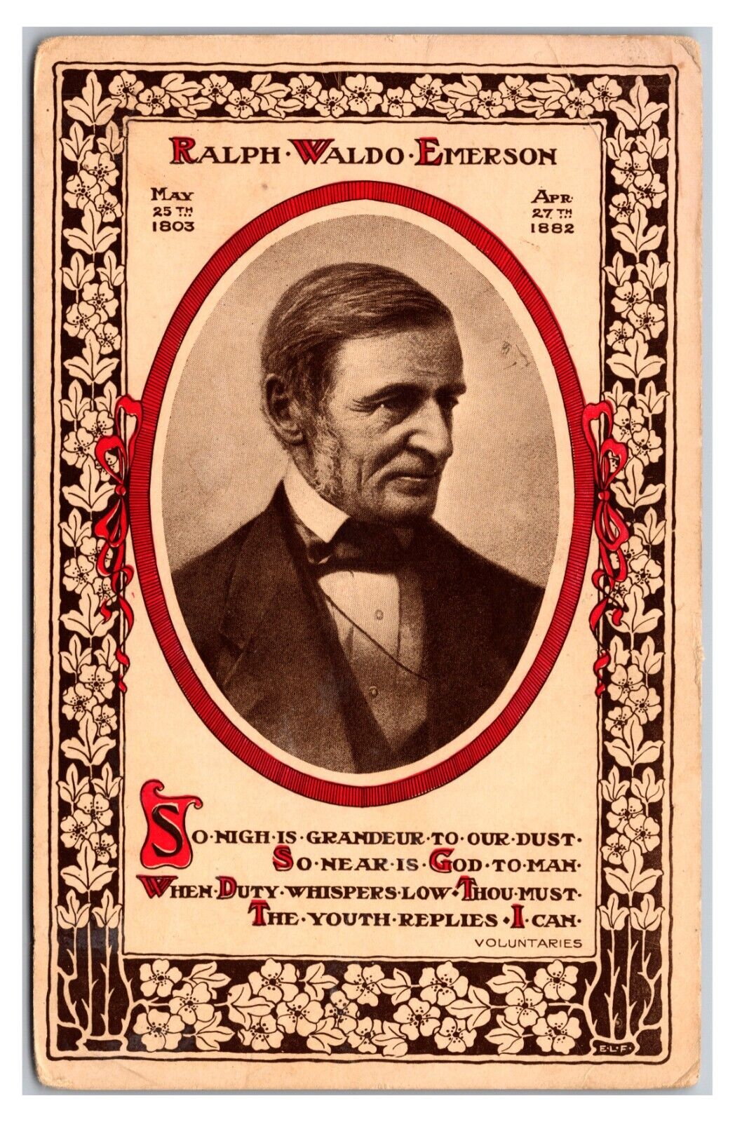 Early 1900s - Ralph Waldo Emerson - Historical Portrait Postcard (UnPosted)