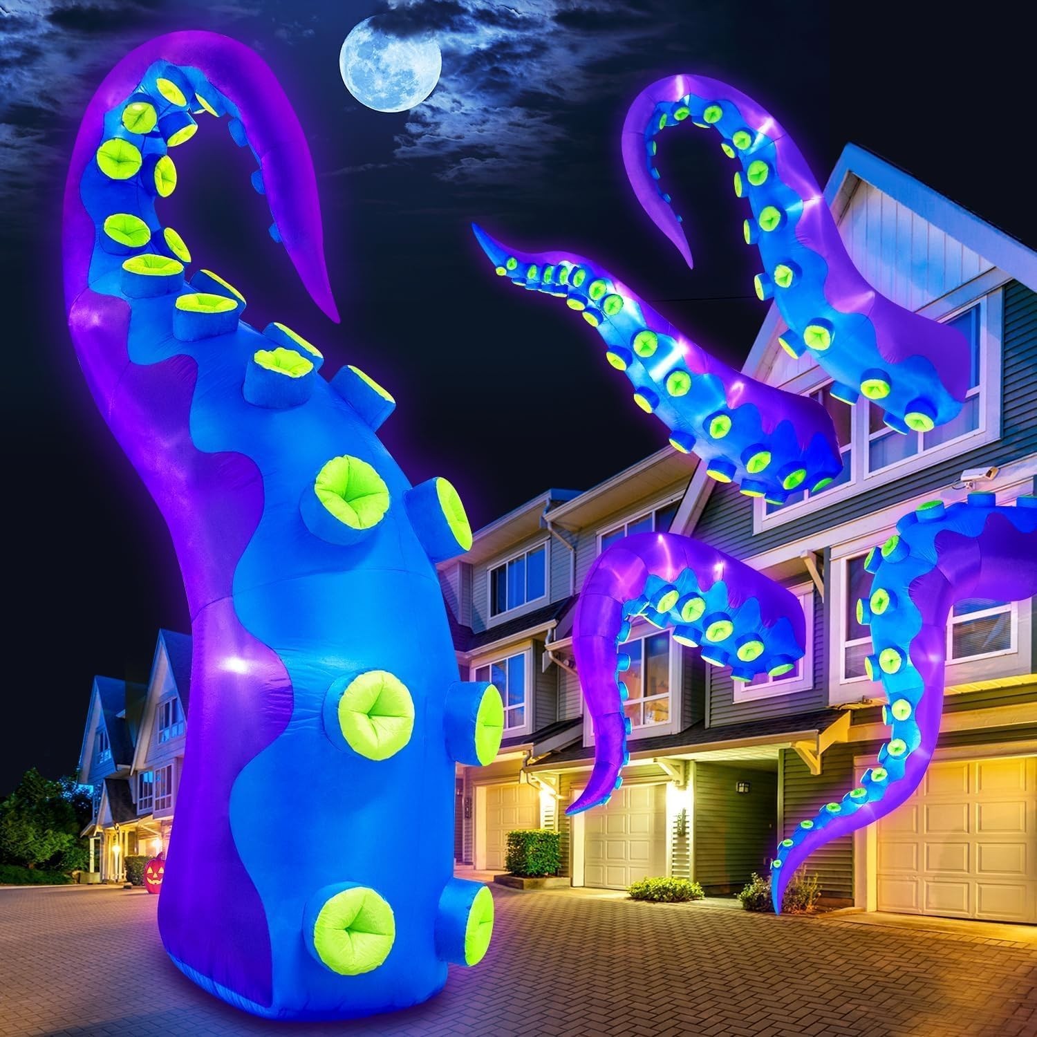 14FT Halloween Inflatable Octopus Tentacles LED Outdoor Yard Decoration Large