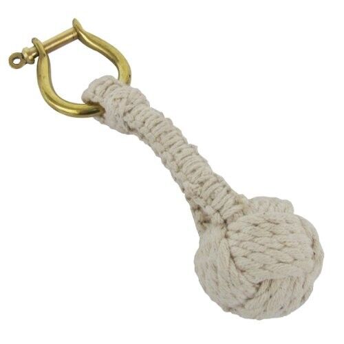 Monkey Fist Keychain White Nautical Maritime Sailor\'s Key Ring sailor rope knot