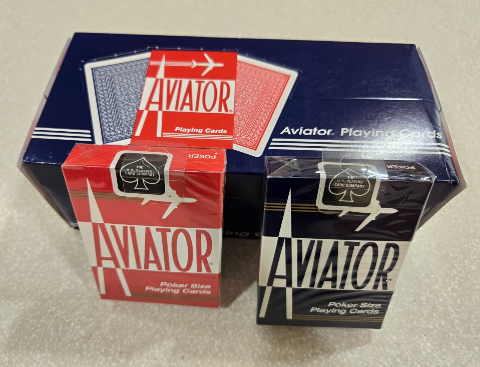 Aviator Playing Cards, 12 Pack, Red & Blue (free shipping in continental US)
