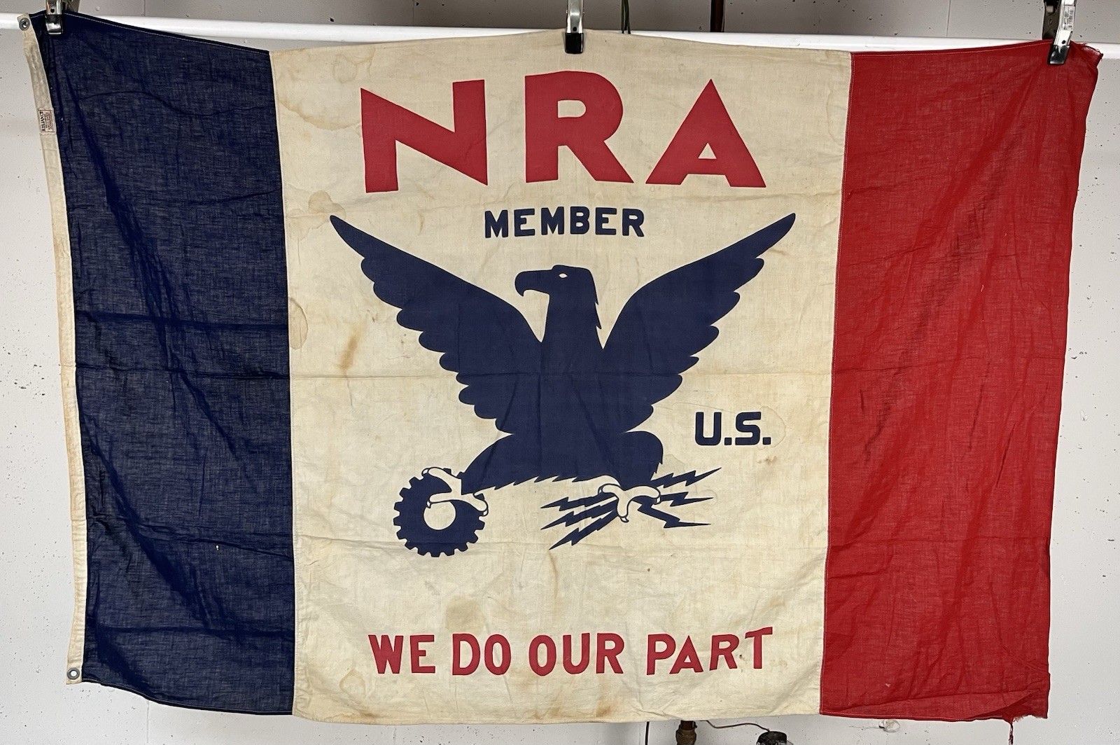 Rare 1930s NRA Flag 1930's National Recovery Act Admin Depression Roosevelt FDR