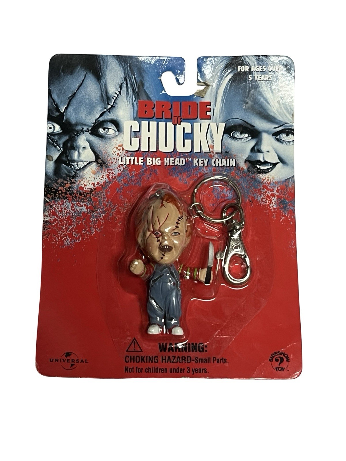 Vintage Bride of Chucky Figure Key Chain Slideshow Little Big Head 1993 New NOS