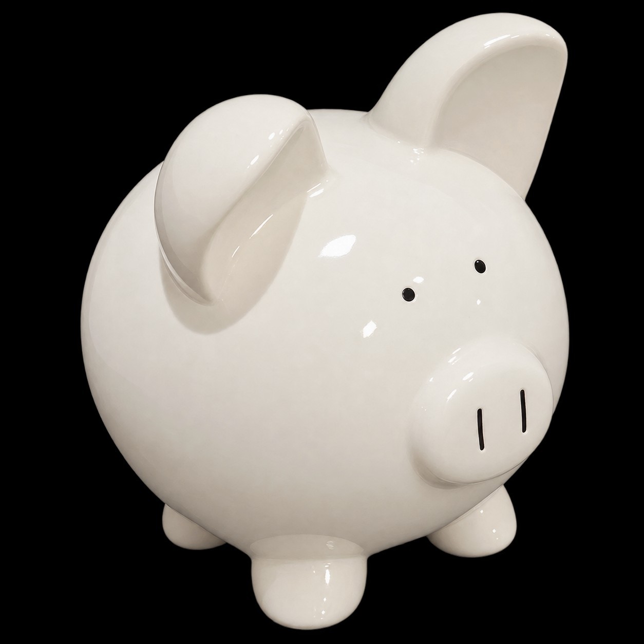 ArtMinds White Ceramic Pig Piggy Bank Animal Theme Original