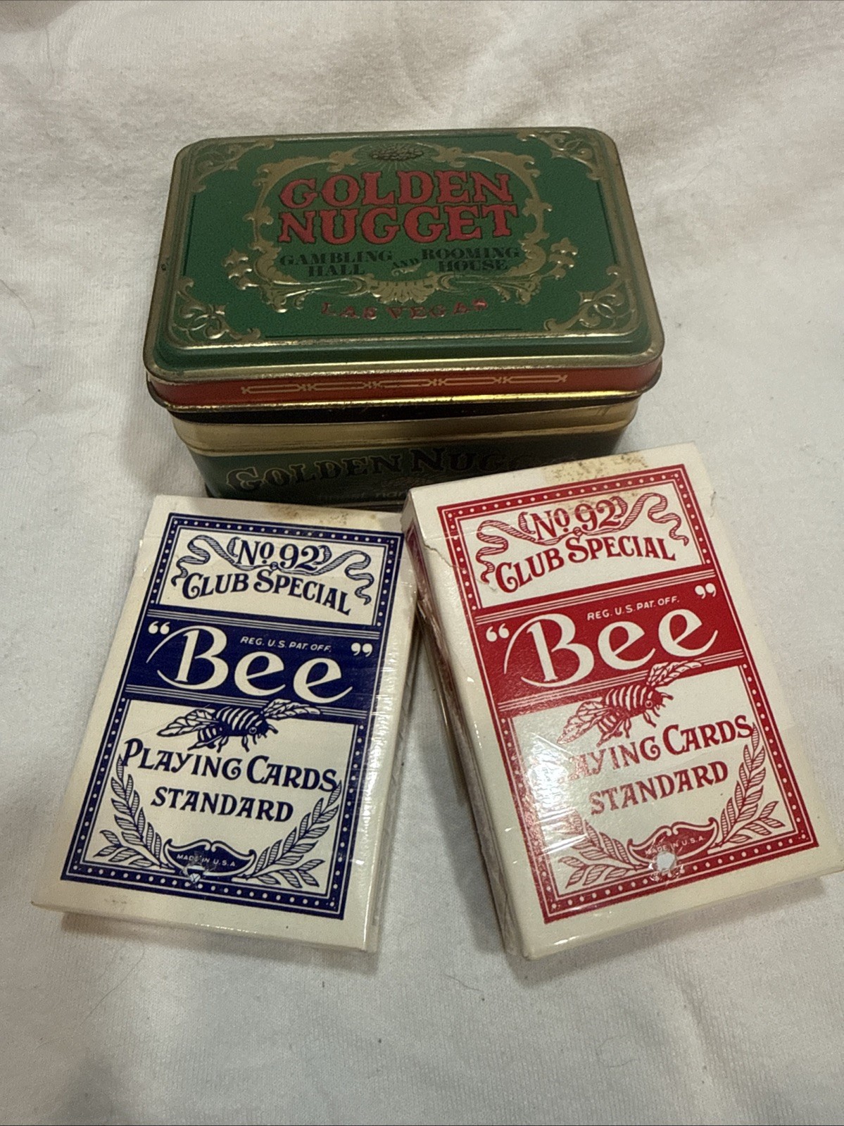 Vintage Golden Nugget Las Vegas Playing Cards 2 Decks Tin