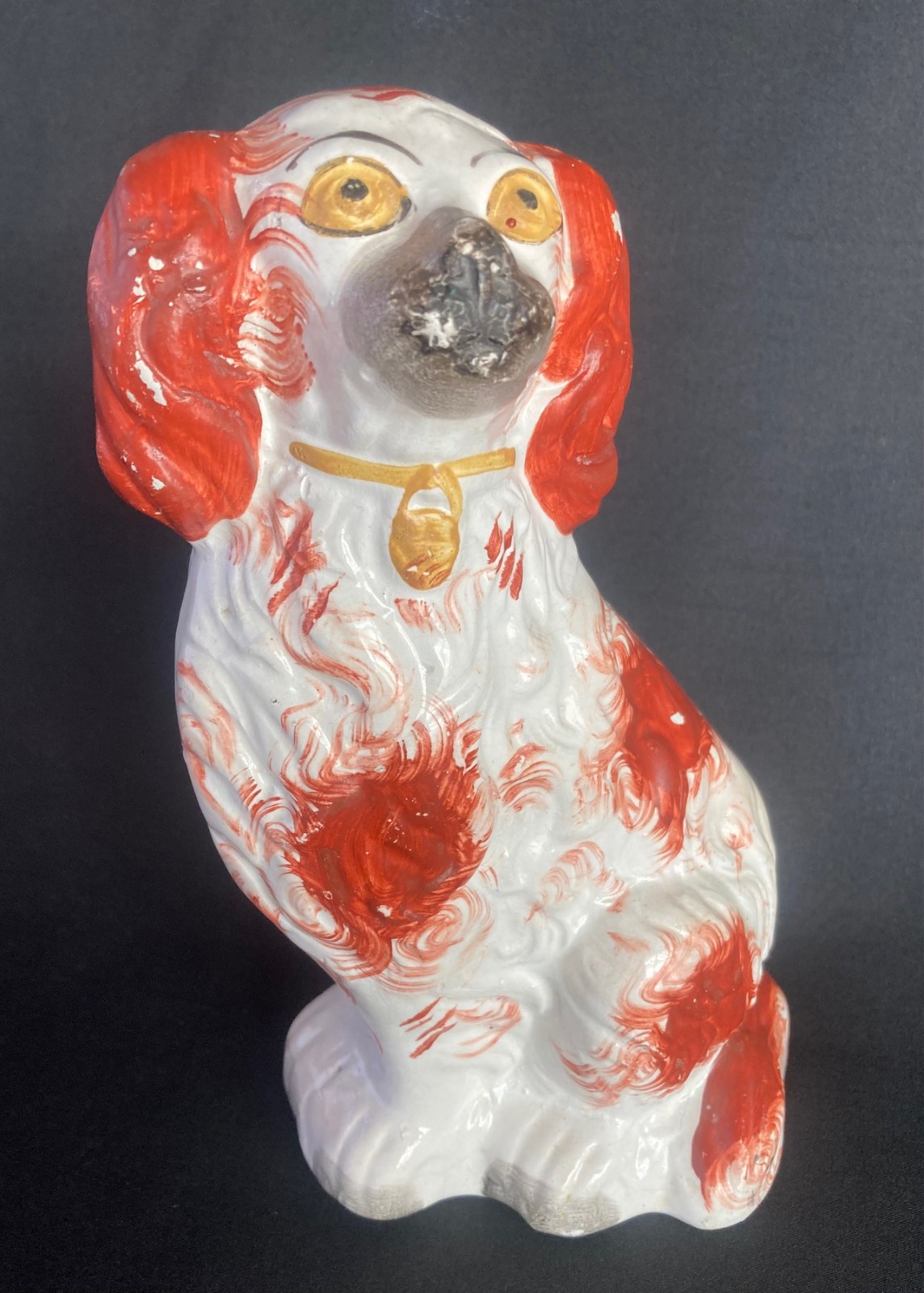 Staffordshire King Charles Spaniel Dog Figurine Antique 7.25\ Staffordshire King Charles Spaniel Dog Figurine Antique 7.25\