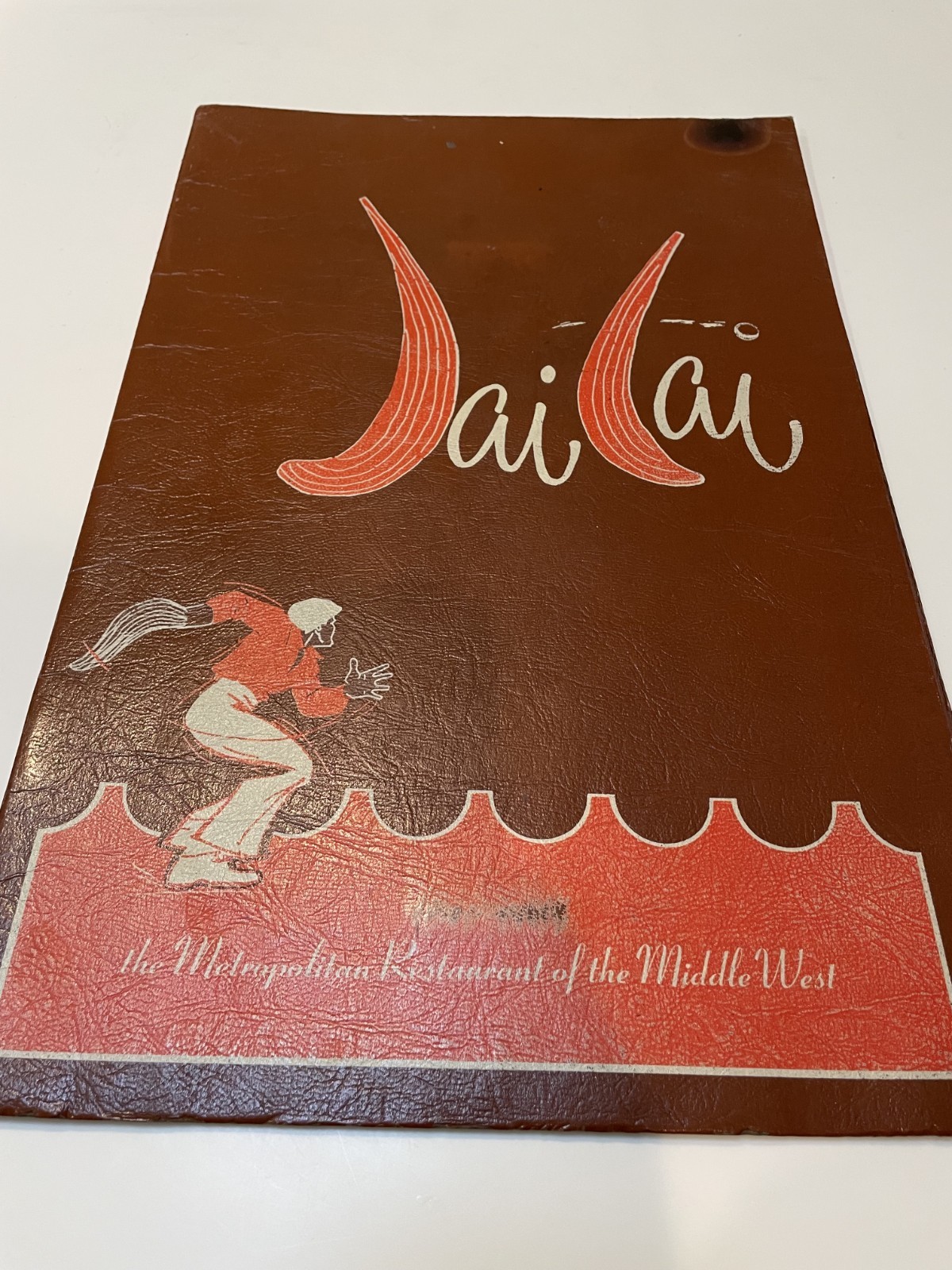 Vintage 1976 Hartford Jai Alai Fronton Restaurant Menu With Leather Cover Rare 