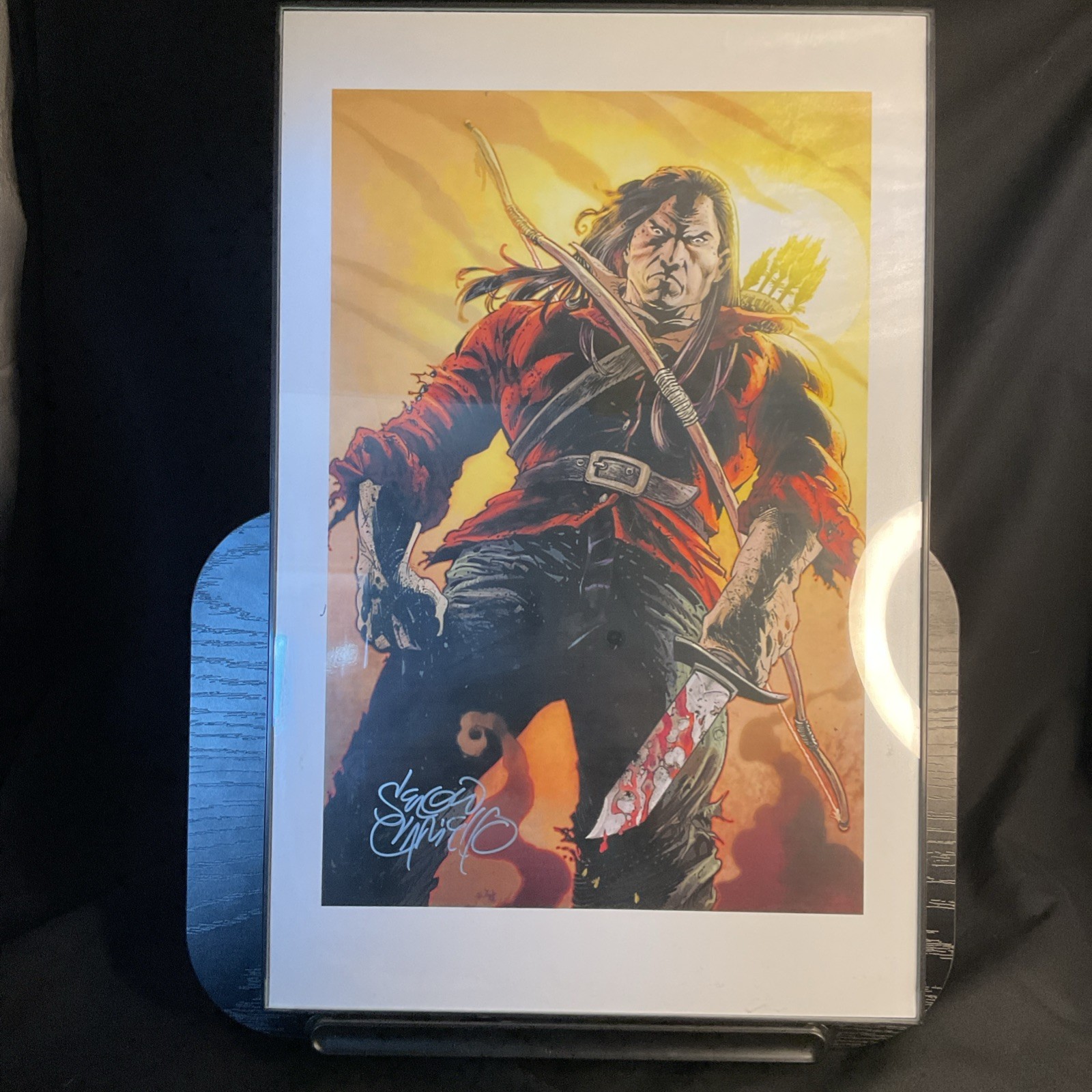 Jonah Hex SIGNED By Sergio Cariello Framed Art Native American Tonto