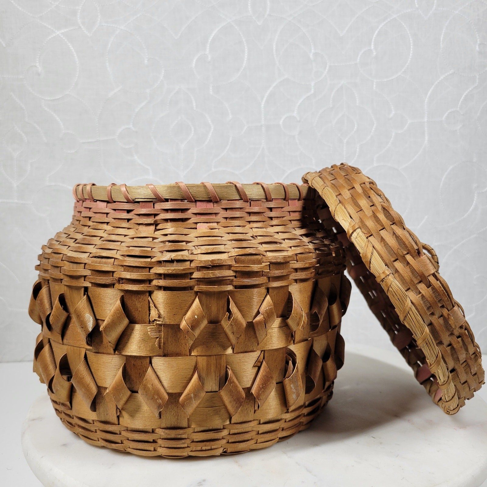 Vintage Handmade Bamboo Snake Charmer Basket 7\