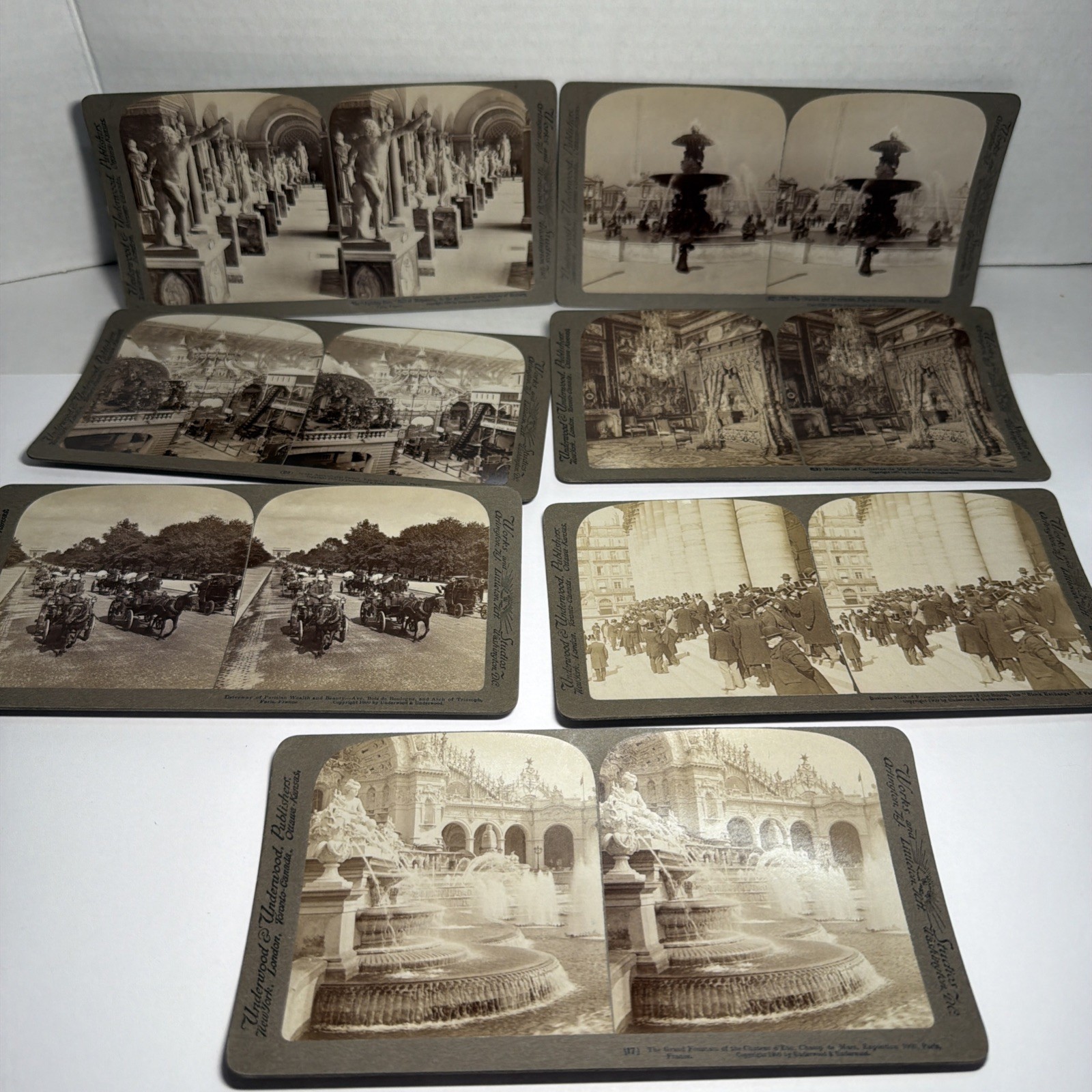 Underwood Stereoview 1900-1901 France: Paris, World’s Expo, 7 Old Photo Cards