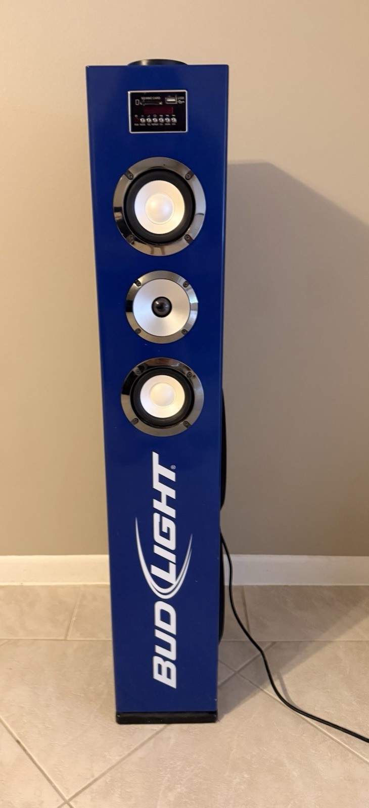 Bud Light Promotional Speaker Tower Bar Display Breweriana USB SD Karaoke Rare