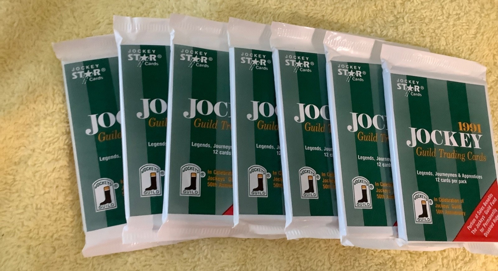 Vintage  1991 Jockey  Star Guild 84 Trading Cards 7 Factory Sealed Packs