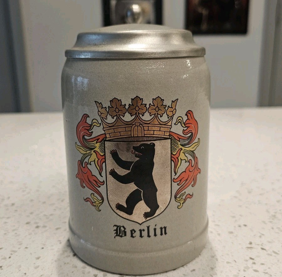 Original Gerzit Gerz Berlin  Handmade In Germany Beer Stein 6 Inch Vintage VNUC