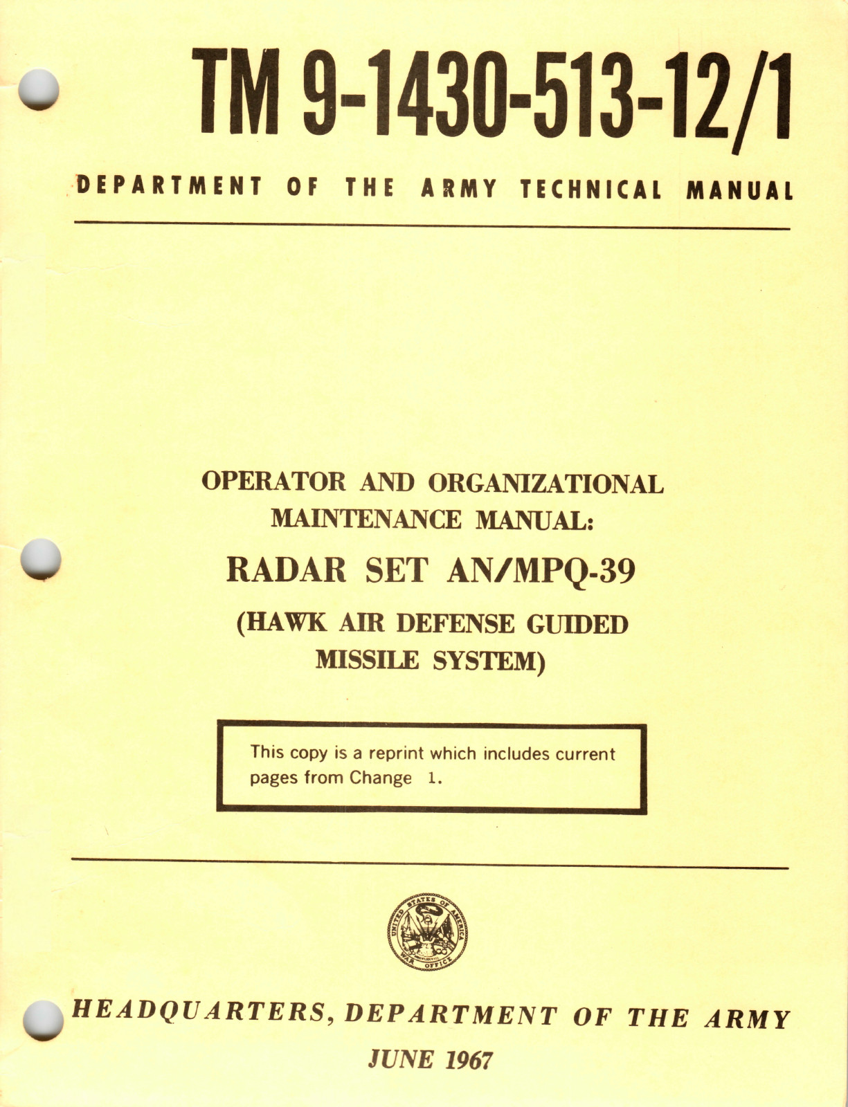 86 Page TM 9-1430-513-12/1 RADAR SET AN/MPQ-39 ADA HAWK MISSILE Pub on Data CD