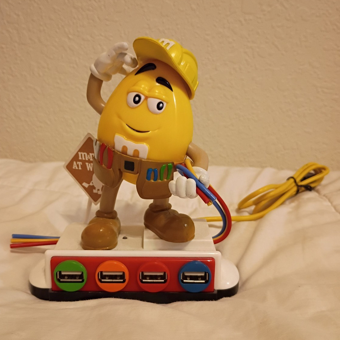 M&M\'s Mars Collectible Vintage Yellow Construction Worker With Hard Hat