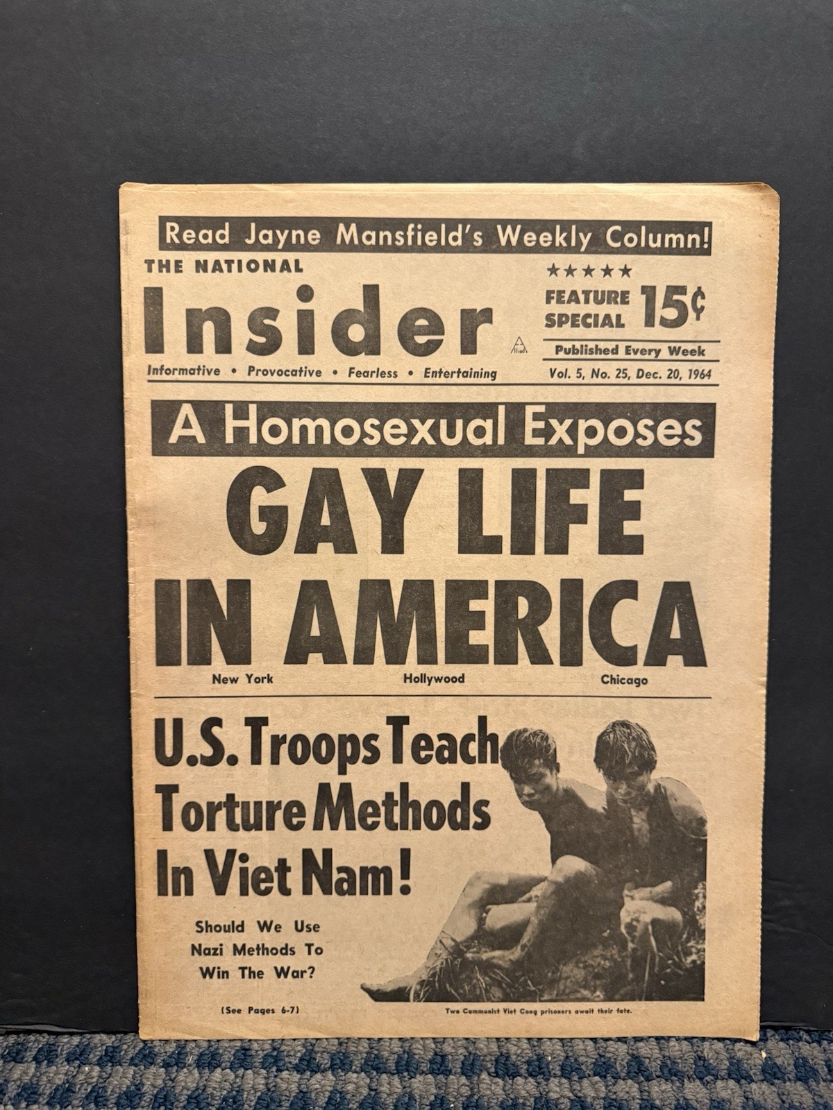 1964 The National Insider Newspaper, Gay Life in America, Yul Brynner (VRN10L) 1964 The National Insider Newspaper, Gay Life in America, Yul Brynner (VRN10L)