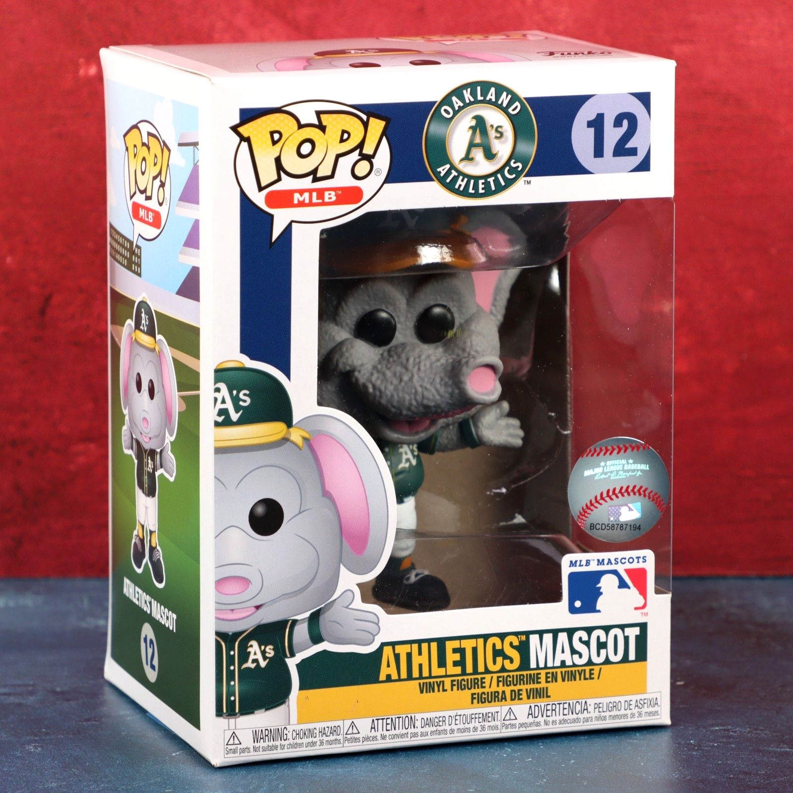 Funko Pop Vinyl Oakland Athletics 12 A's Stomper Mascot MLB 2019 With Protector