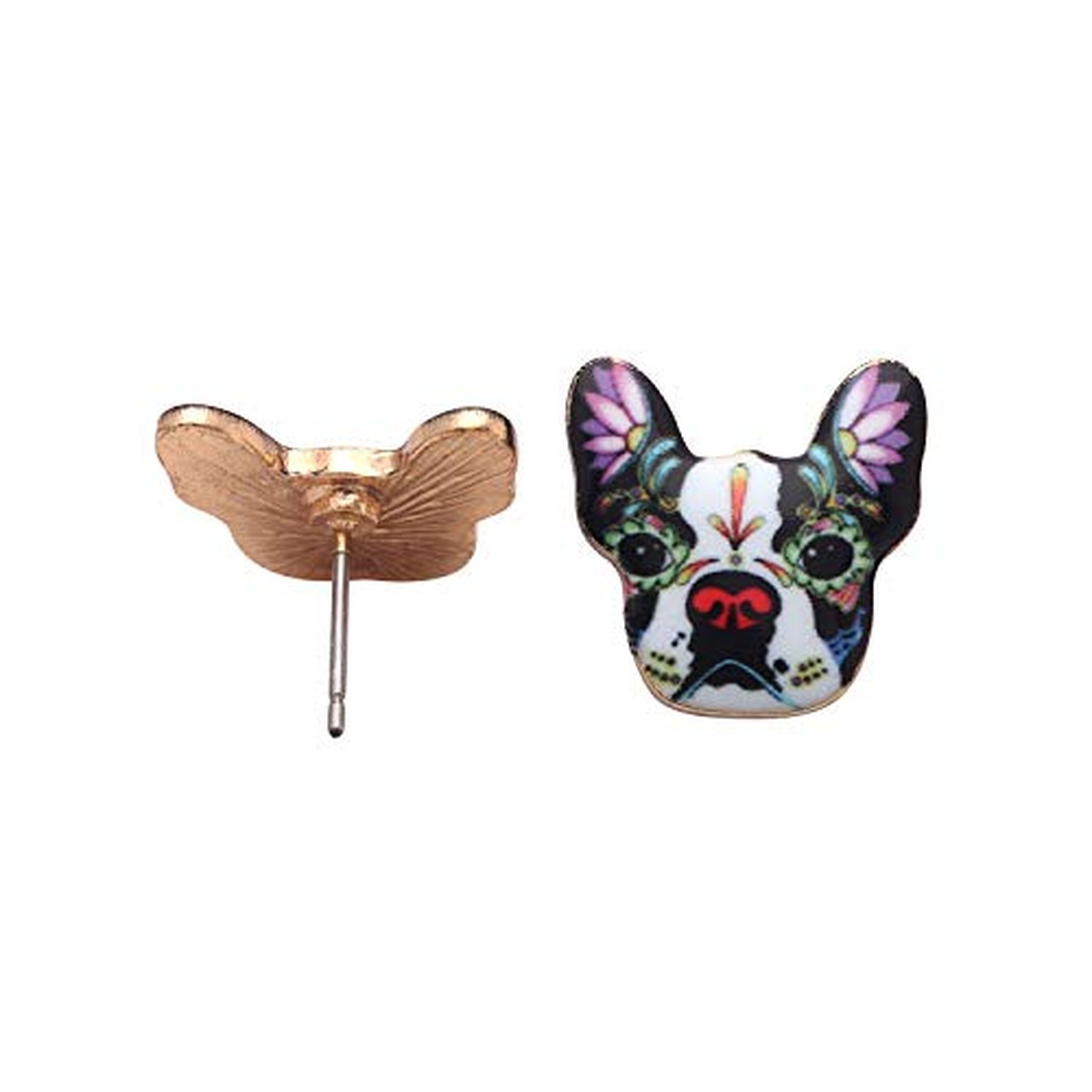 French Bulldog Boston Terrier Earrings for Women by Ginger Lyne Gold Plated C... French Bulldog Boston Terrier Earrings for Women by Ginger Lyne Gold Plated C...