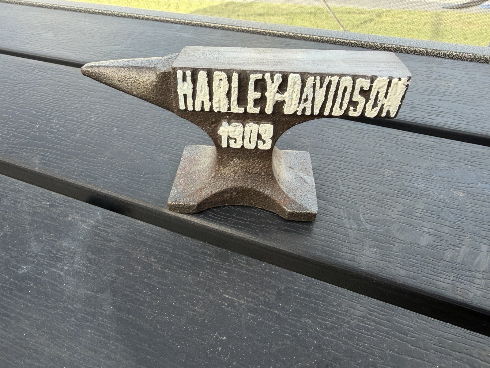 Vintage 1903 Harley Davidson Motorcycle Panhead Cast Iron Miniature Anvil Forge Vintage 1903 Harley Davidson Motorcycle Panhead Cast Iron Miniature Anvil Forge