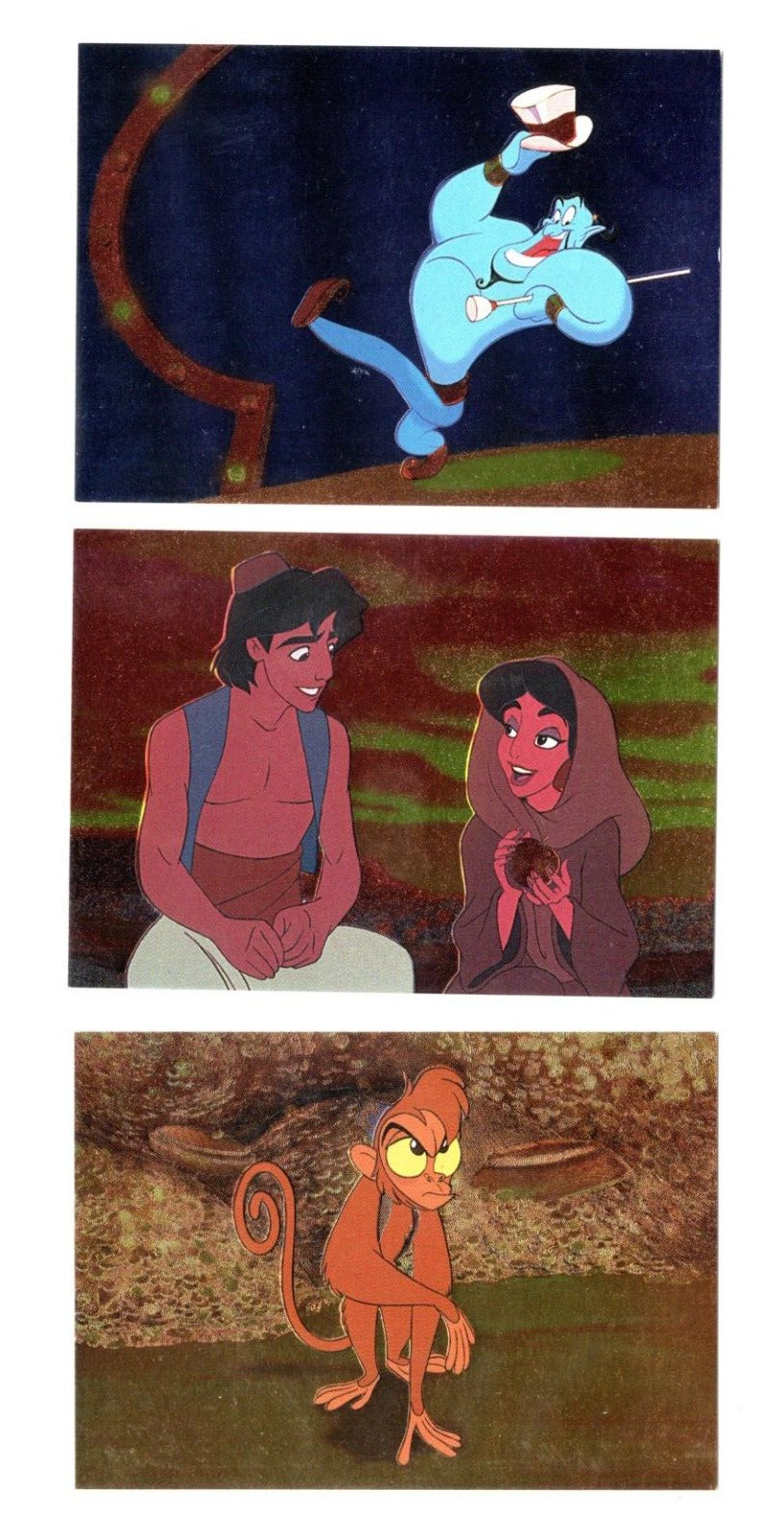 1993 SKYBOX DISNEY\'S ALLADIN 3-CARD SPECTRA-ETCH INSERT SET NM/MINT