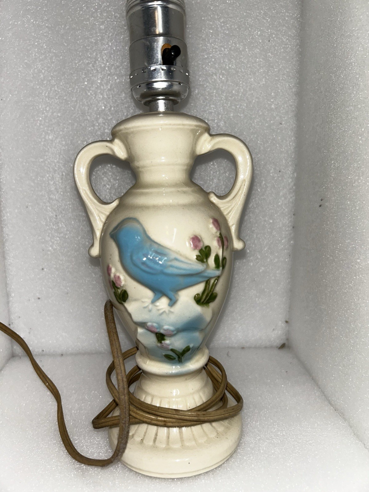 Vintage Shawnee Ceramic Bluebird Table Cottage Vanity Boudoir Lamp