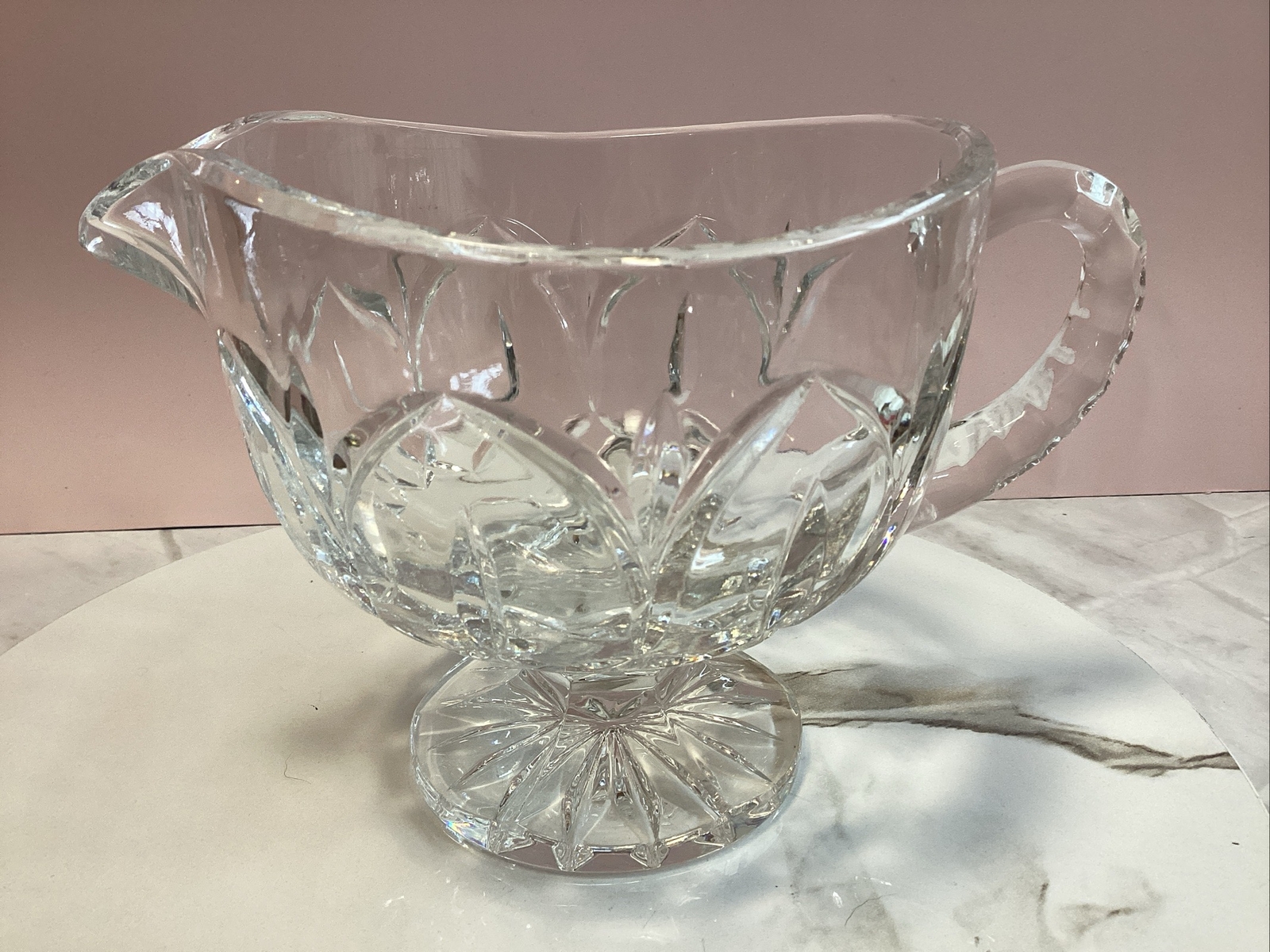 Astor By Crystal Clear Industries Footed Pitcher/ Gravy Boat