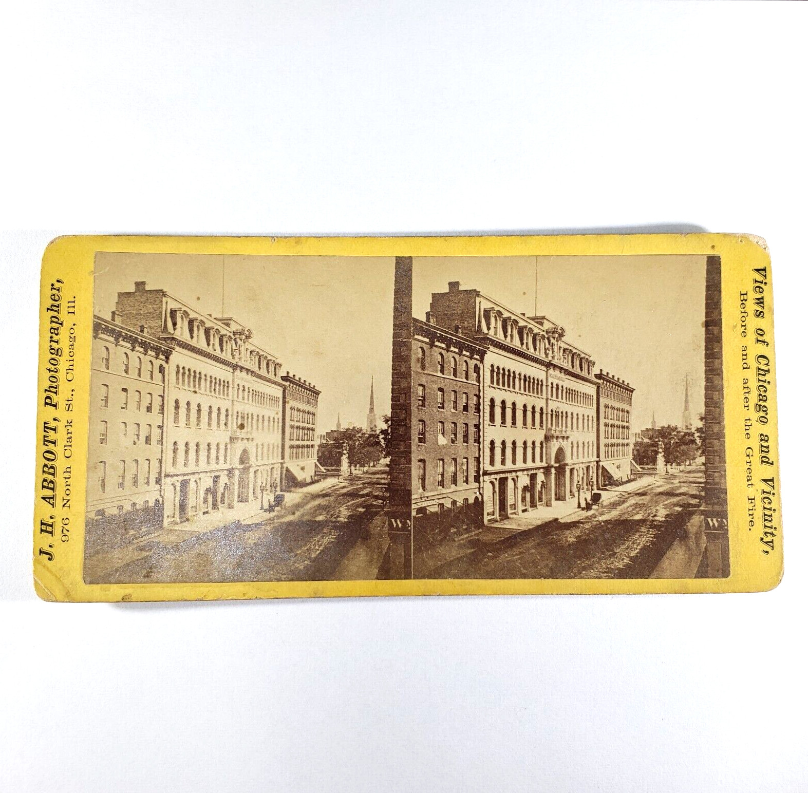Crosby\'s Opera House Chicago Fire Stereoview Victorian Photograph J. H. Abbott Crosby\'s Opera House Chicago Fire Stereoview Victorian Photograph J. H. Abbott