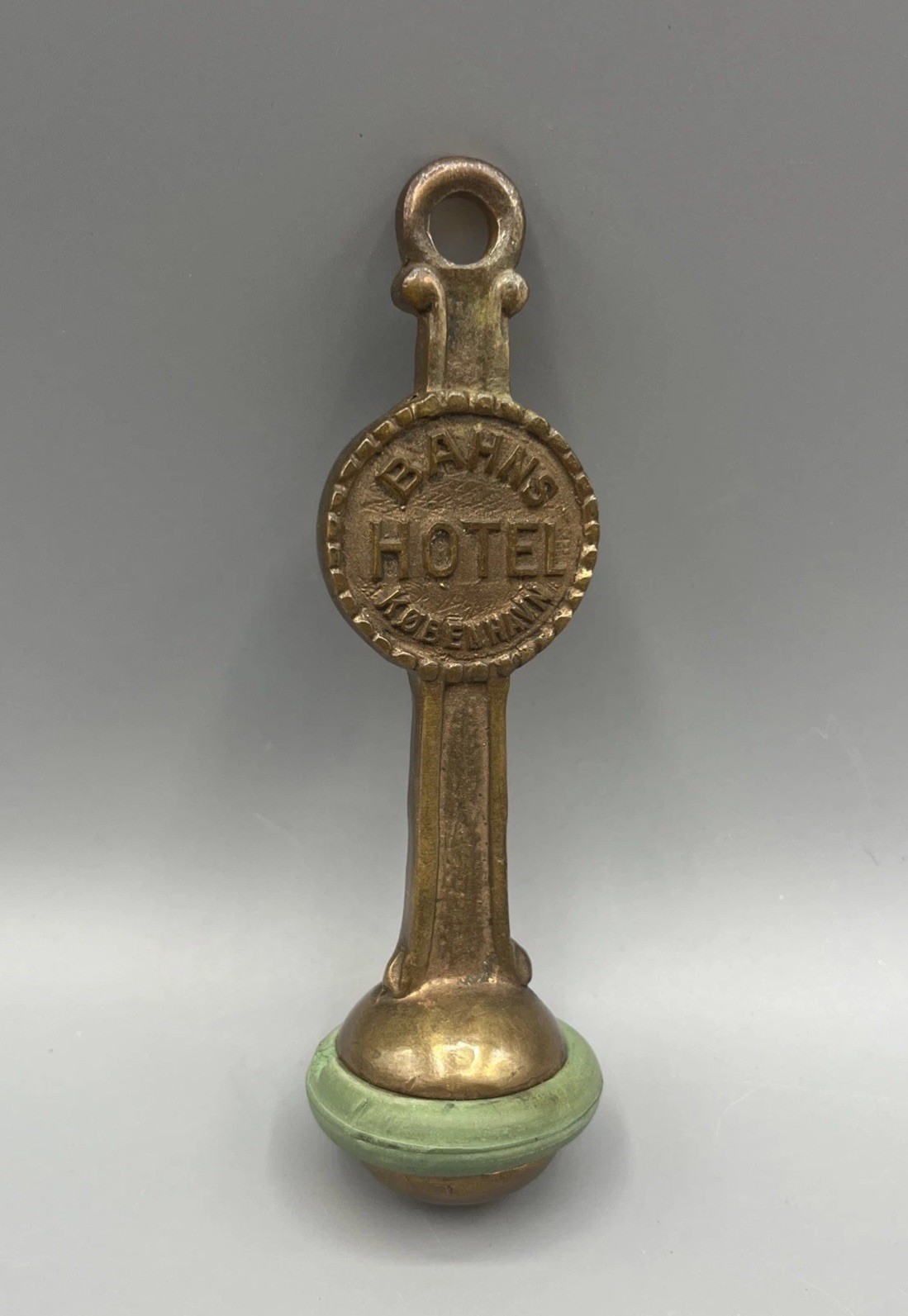 Vintage Hotel Fob Brass for Bahns Hotel Copenhagen Denmark Room 314