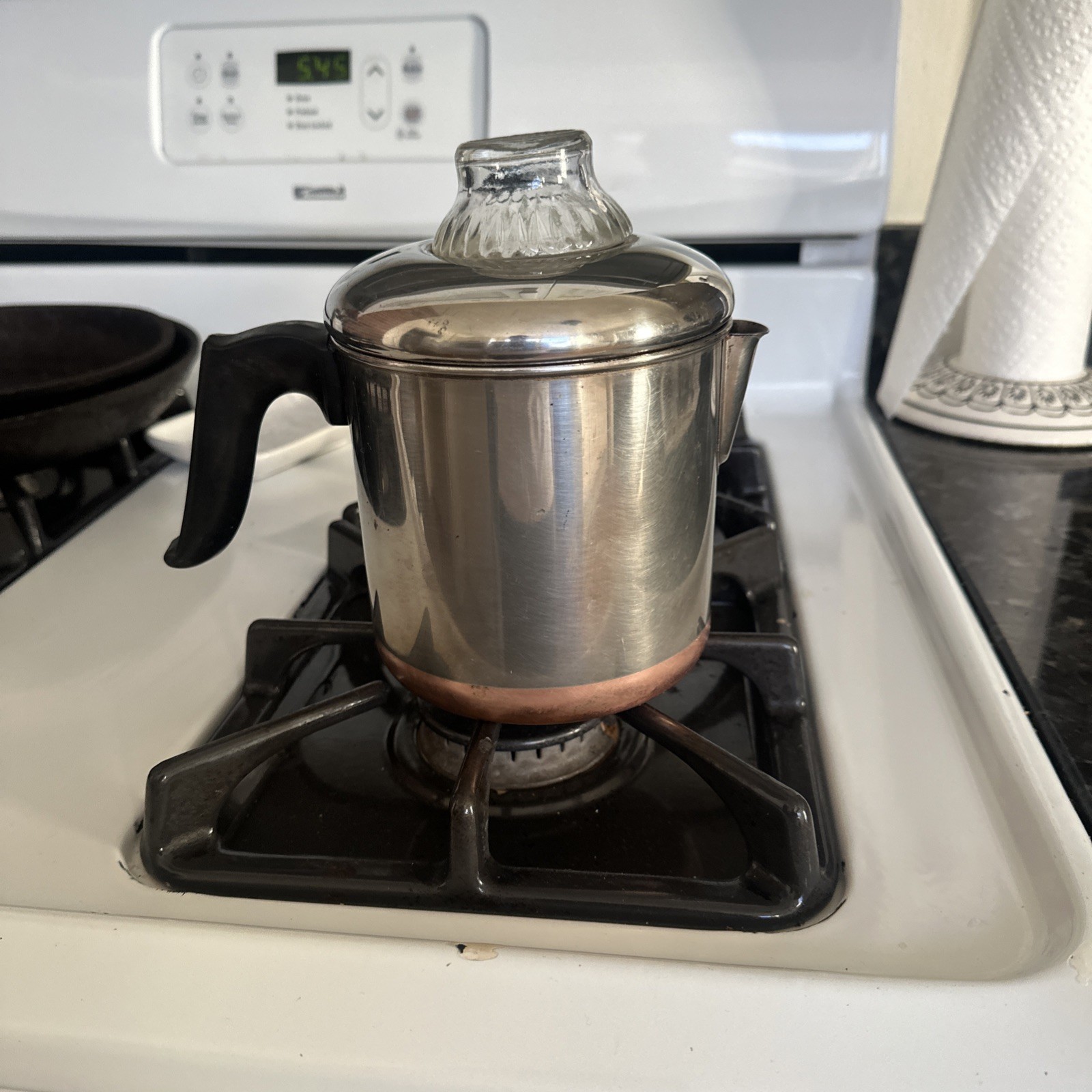 Vtg Pre 1968 Revere Ware 1801 Percolator Coffee Pot 4-6 Cup Copper Clad Bottom