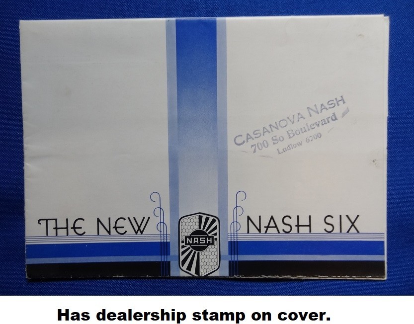 1931 NASH Six Automobile Sales Brochure - 600 Series