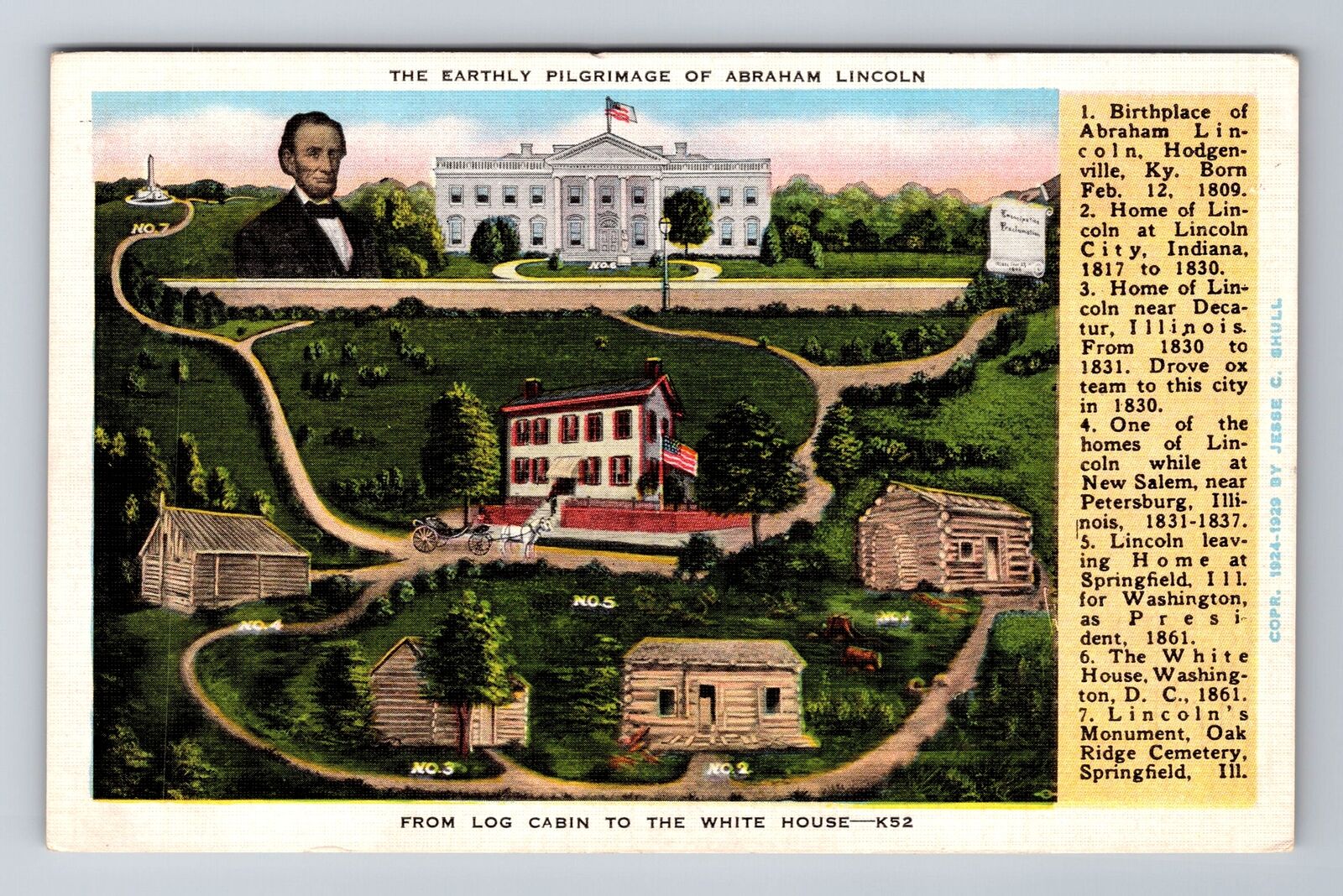 Springfield IL-Illinois, Pilgrimage Of Abraham Lincoln Souvenir Vintage Postcard