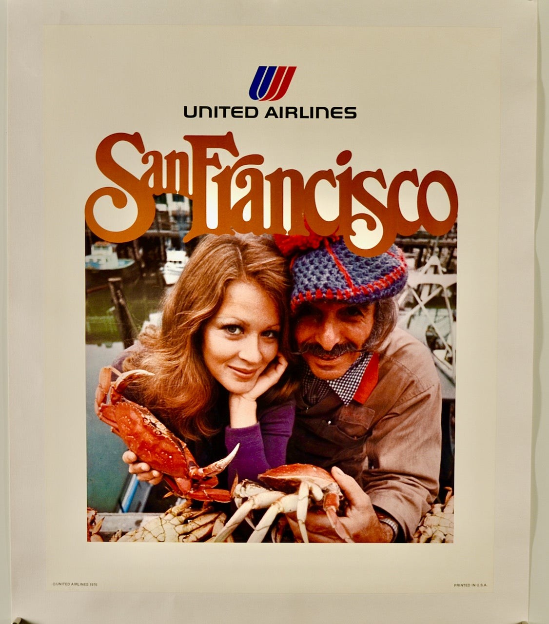1975 / SAN FRANCISCO / FISHERMAN'S WHARF / ORIGINAL POSTER / LINEN-BACKED