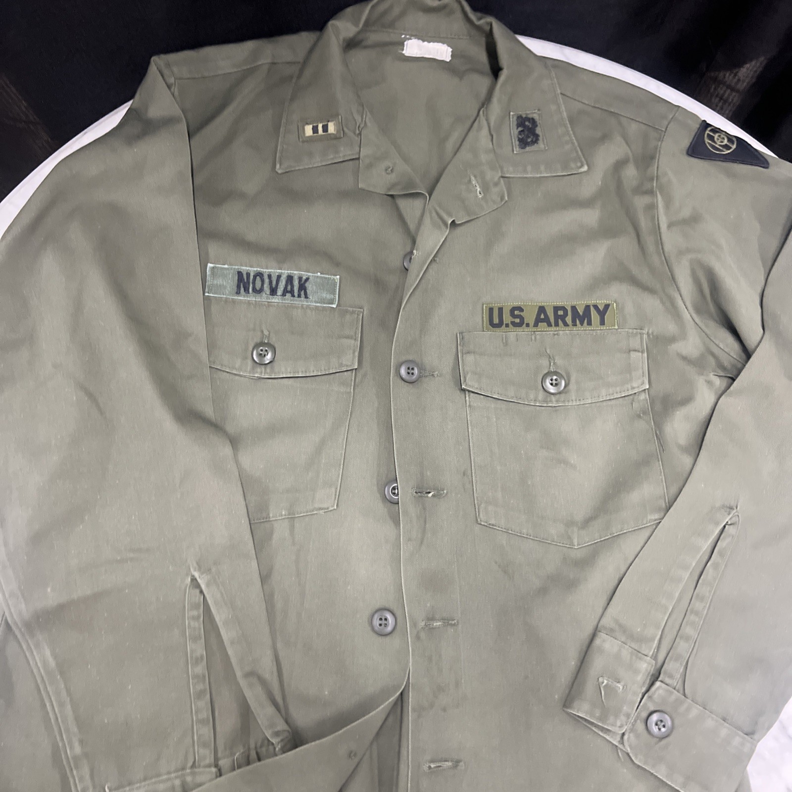 2- Vietnam War VINTAGE ORIGINAL OG507 Polycotton Field Shirts Olive Drab X-Large