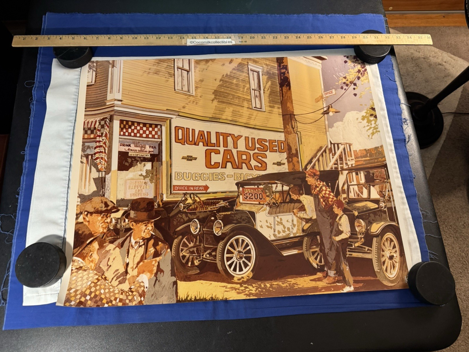 1980\'s Advertising Chevrolet Poster Quality Used Cars 1913 Chevy Baby Grand Bow