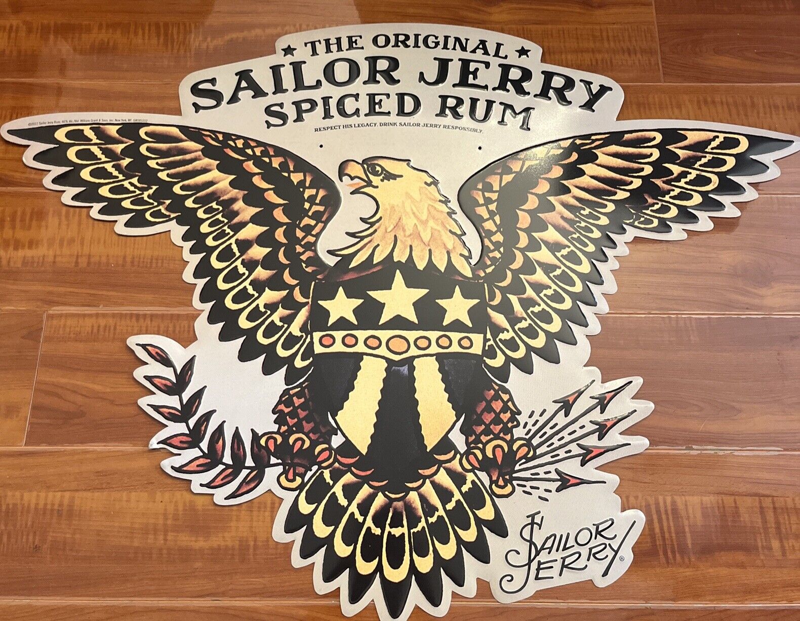 24 x 33 THE ORIGINAL Sailor Jerry Spiced Rum Metal Tin Sign Advertising Display