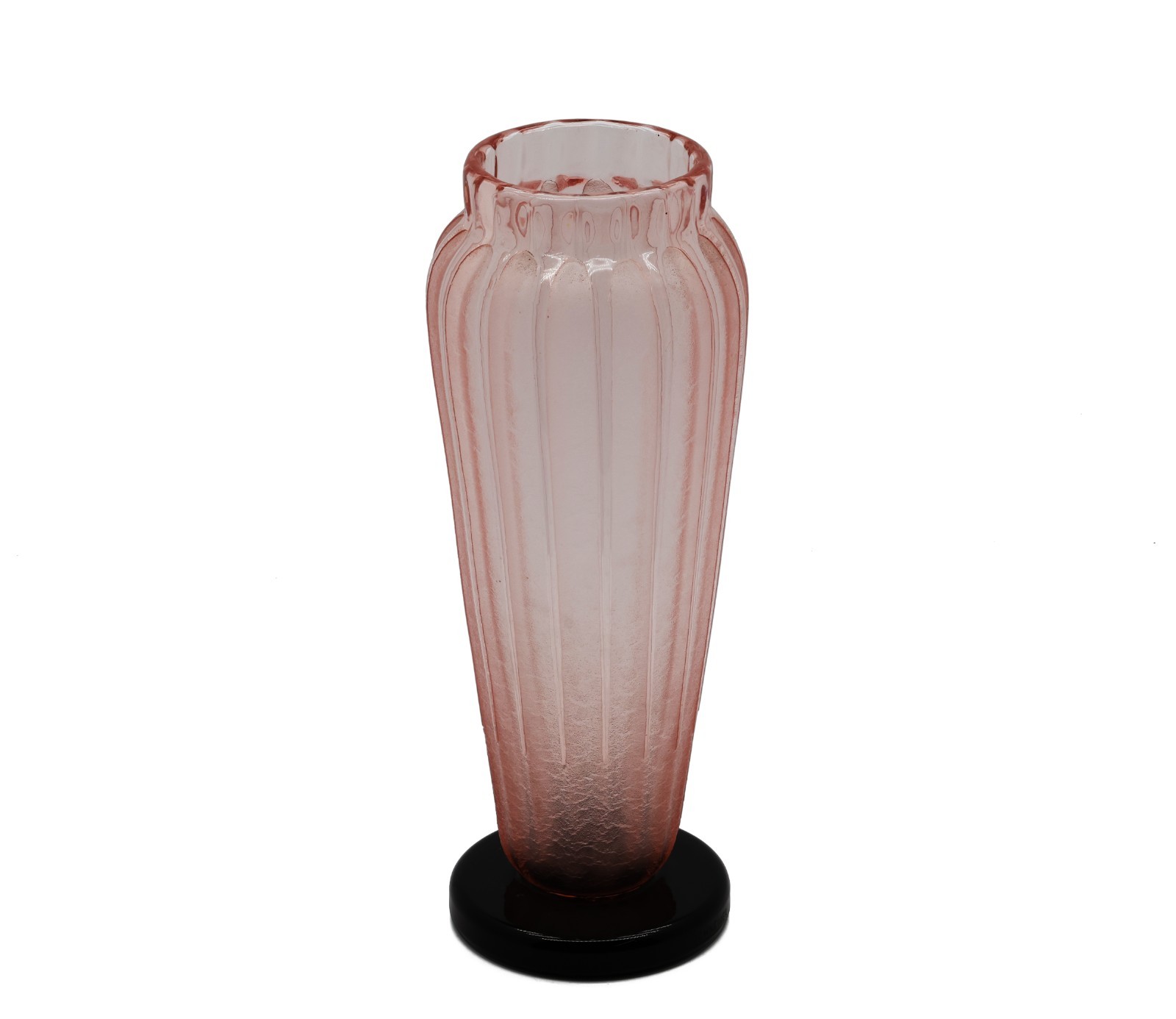 Schneider, Art Deco Pink Tinted Glass Vase, circa 1925