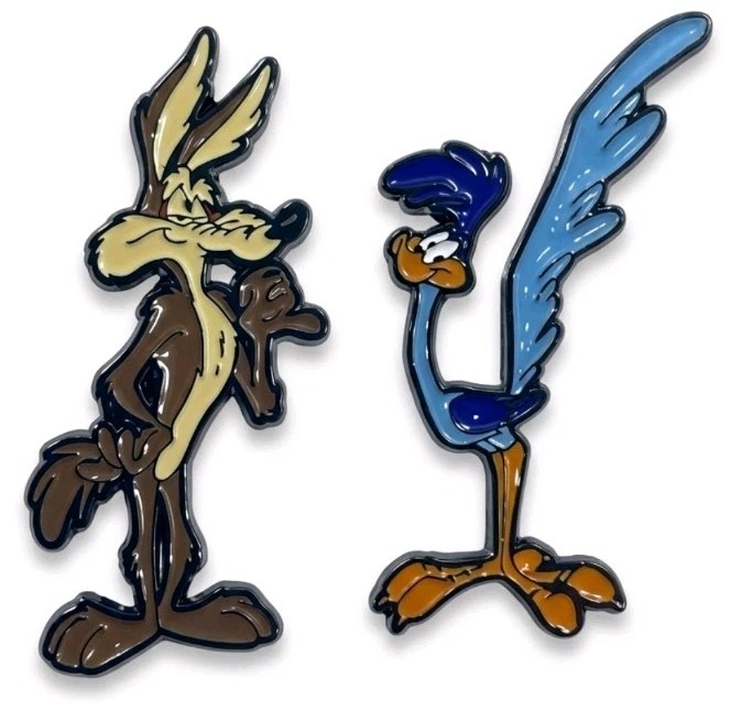 Wile E Coyote v.s. ACME Road Runner Pin Set Cartoon Looney Tunes WB Official 