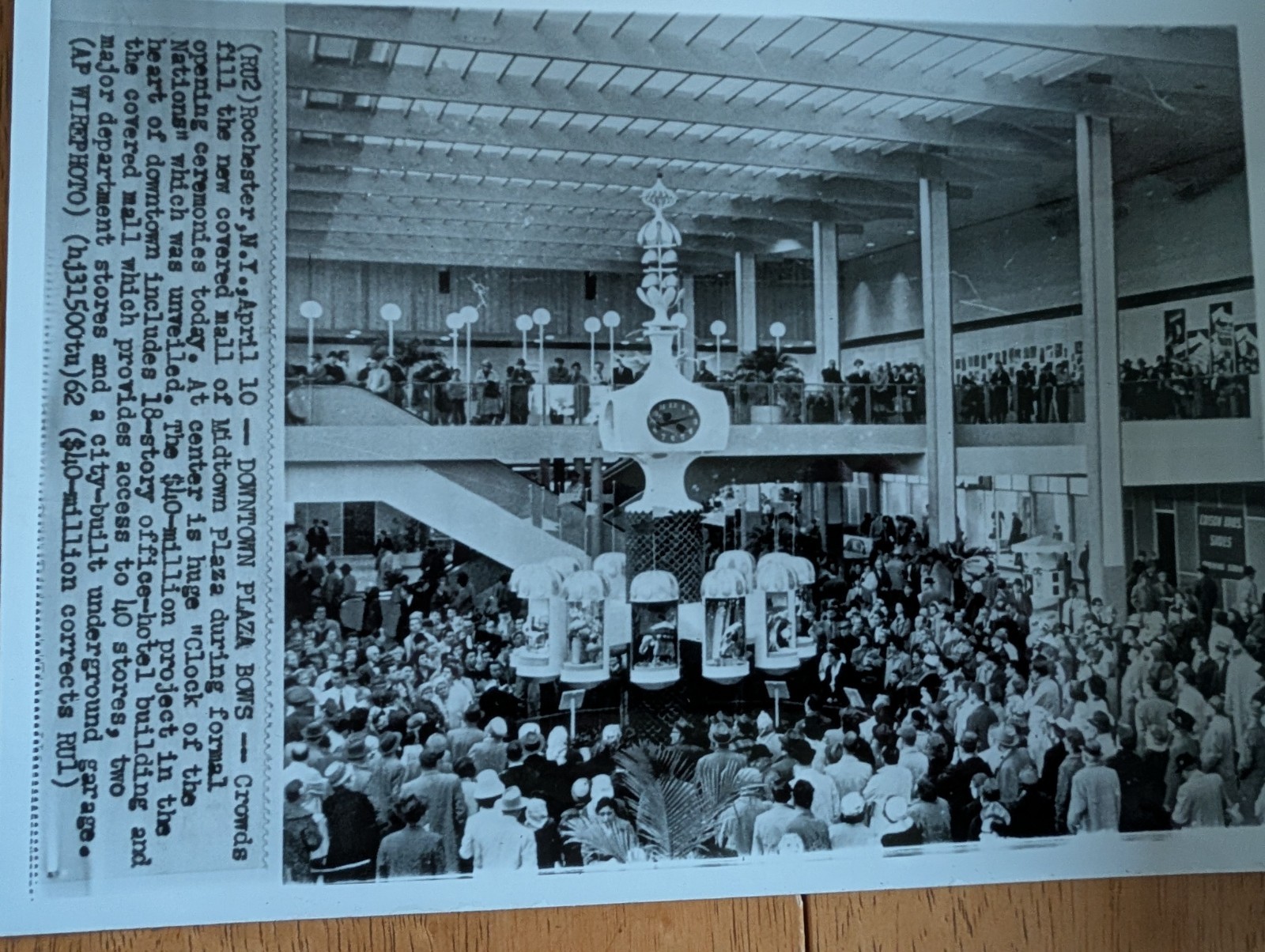 Midtown Plaza Rochester NY Original Photo Of Opening Ceremony 1962