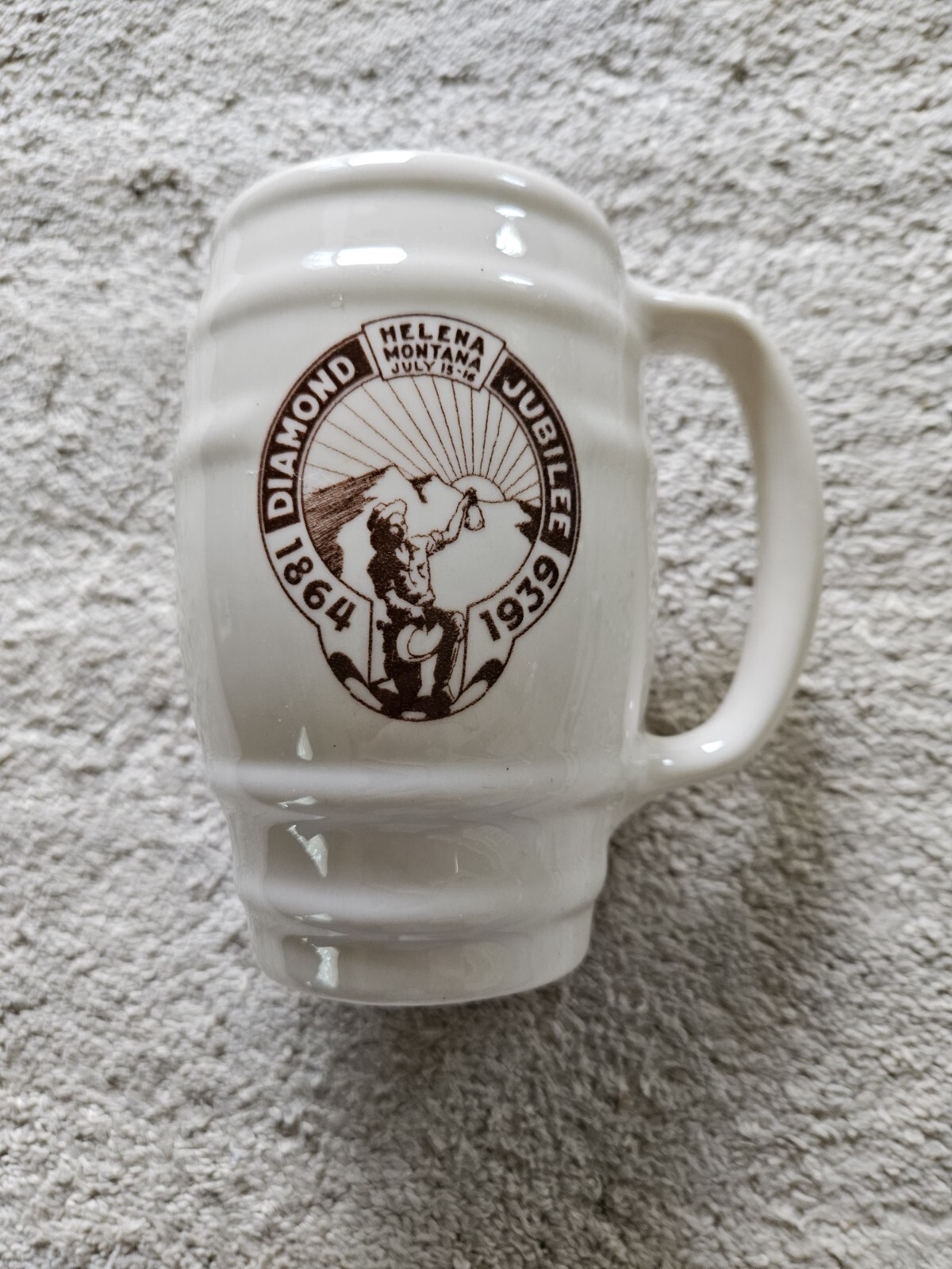 Helena Montana Diamond Junilee Discovery Of Gold Mug Souvenir Shenango China 75t