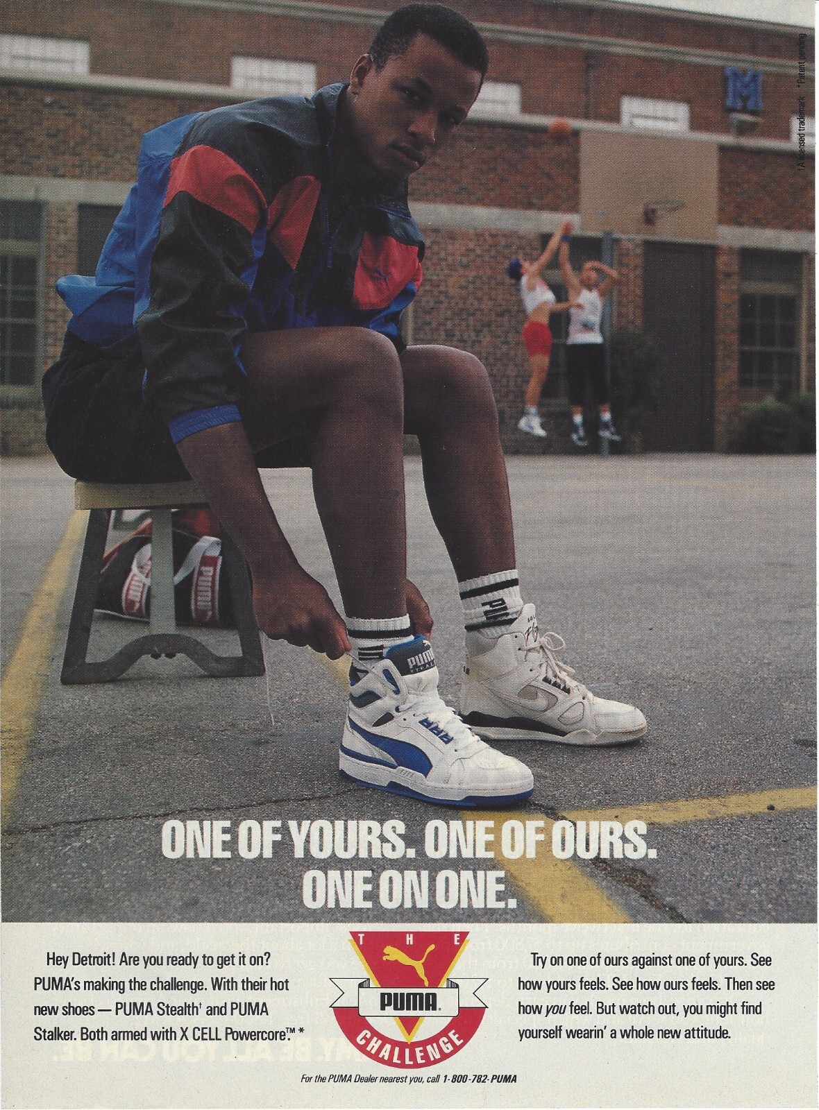 1989 Puma Basketball Shoes Stealth Stalker vintage print ad advertisement