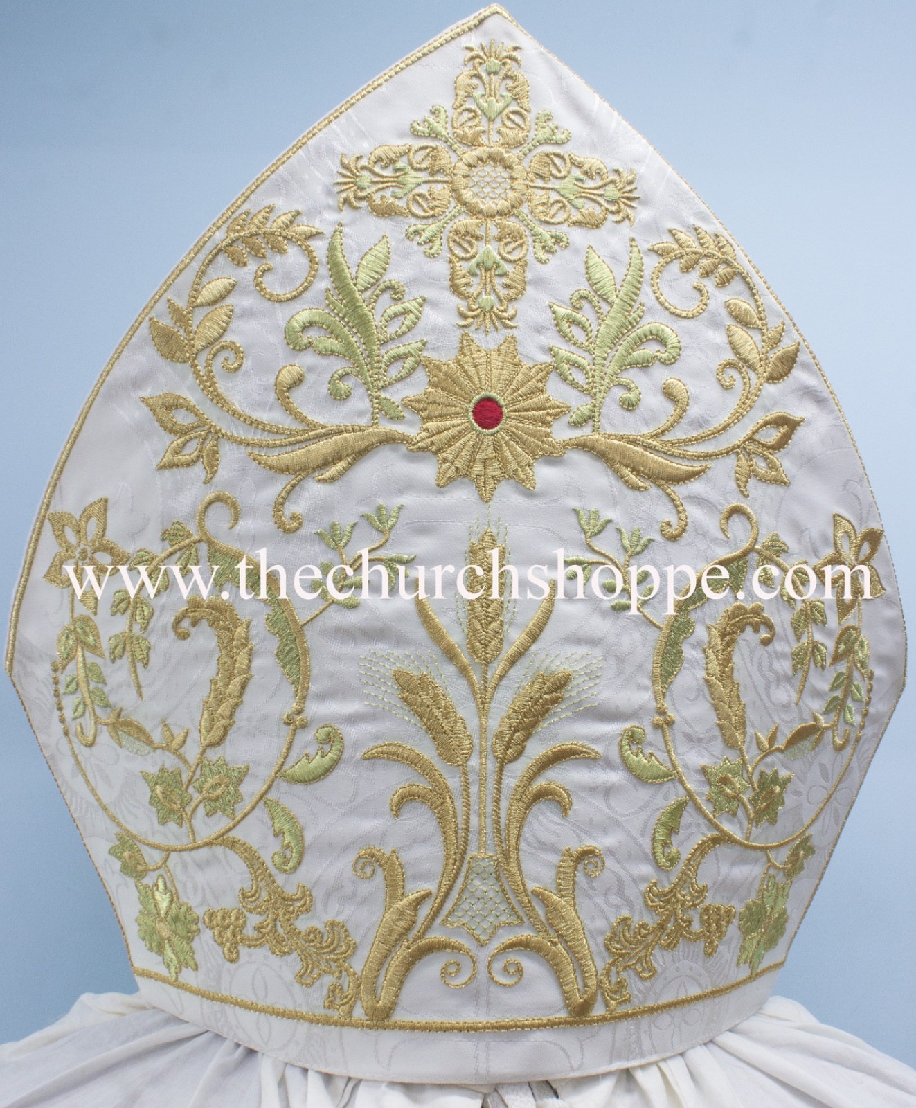 Bishop\'s Mitre with Embroidery Mitra WHITE NEW