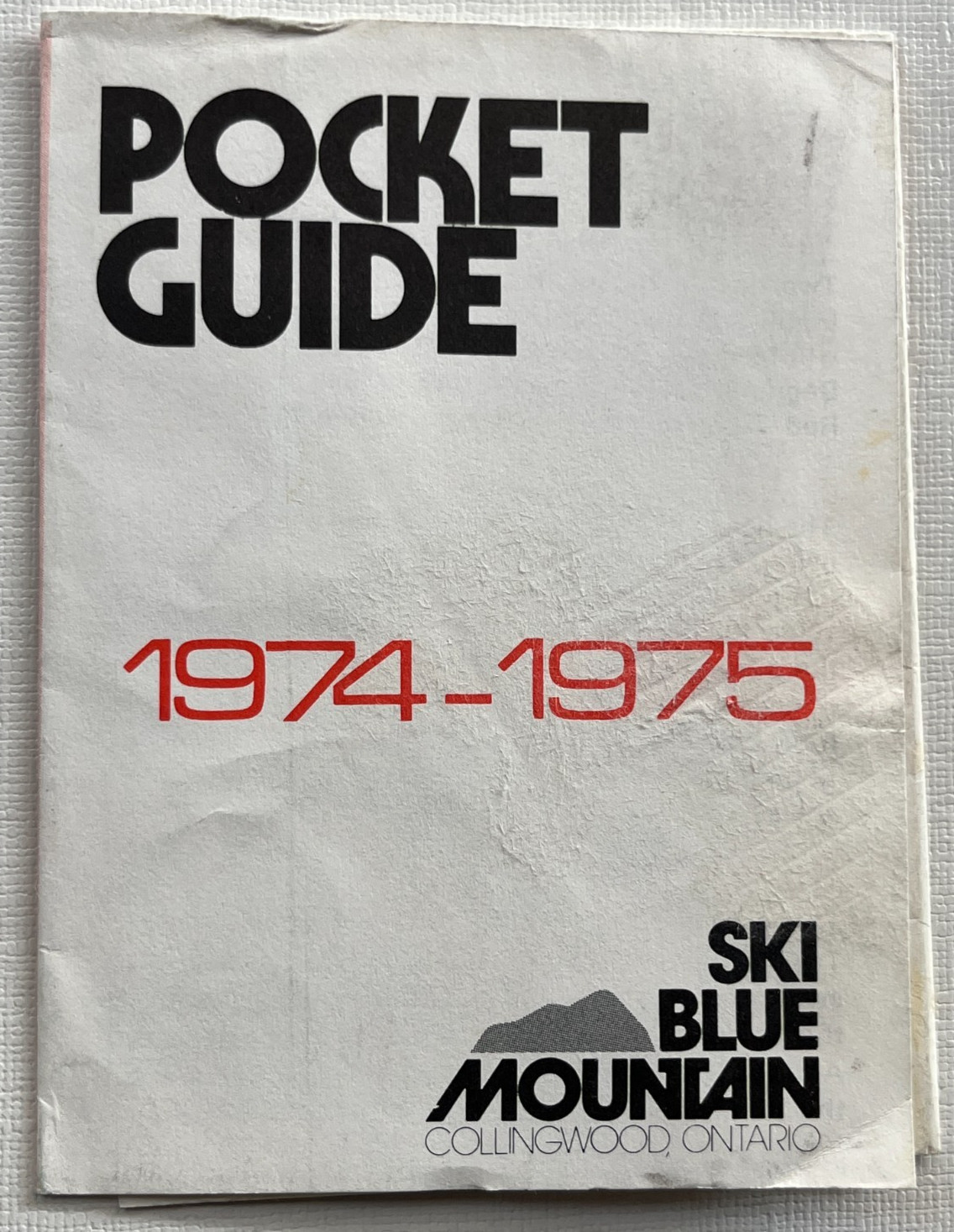 VINTAGE 1974-75  BLUE MOUNTAIN COLLINGWOOD ONTARIO- CANADA -SKI MAP POCKET GUIDE
