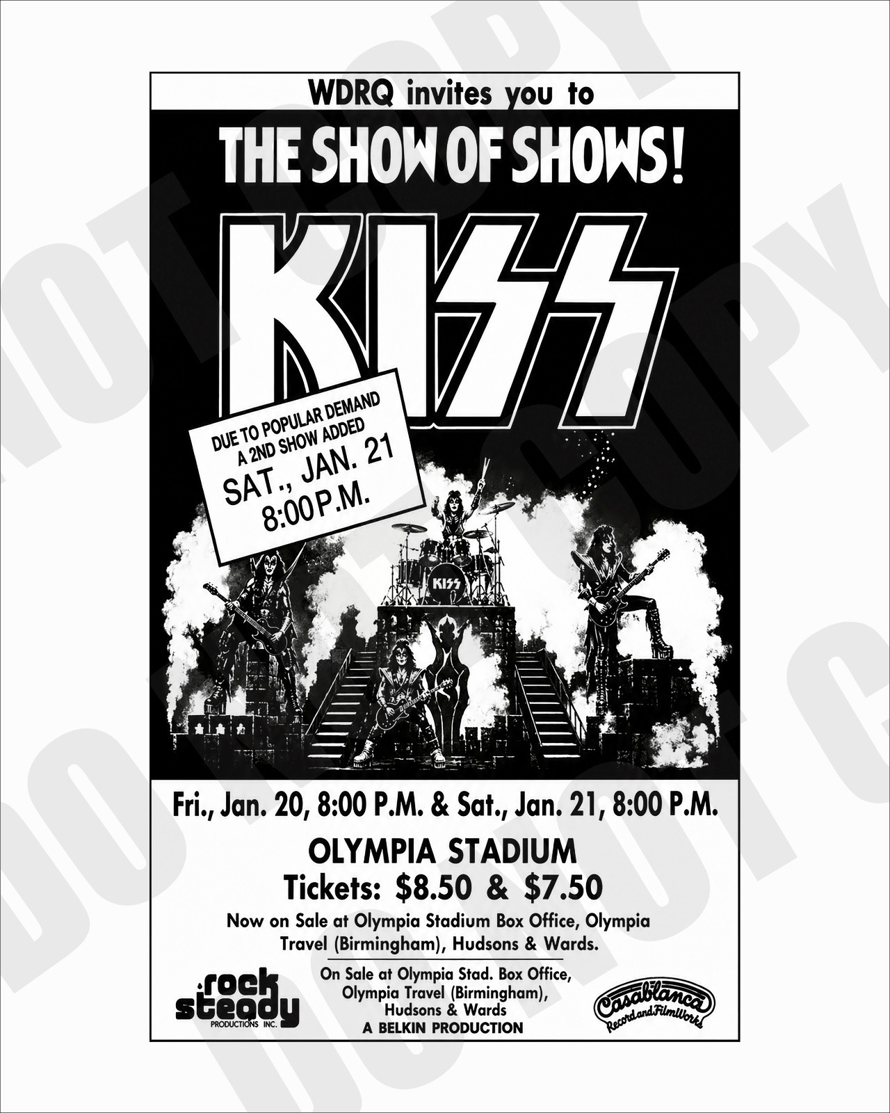 1978 KISS Concert at Olympia Stadium Detroit Newspaper Promo Ad Repro 8x10 Photo