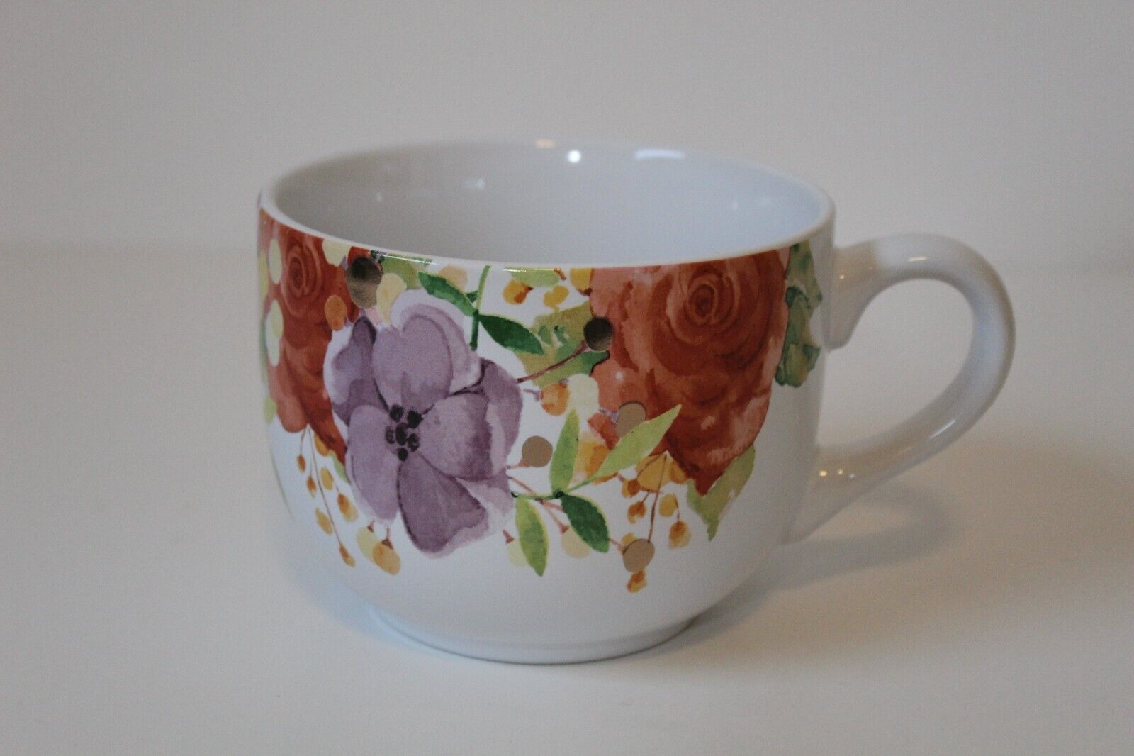 Huntington Home 15.9 oz Ceramic Floral Coffee Mug Cup