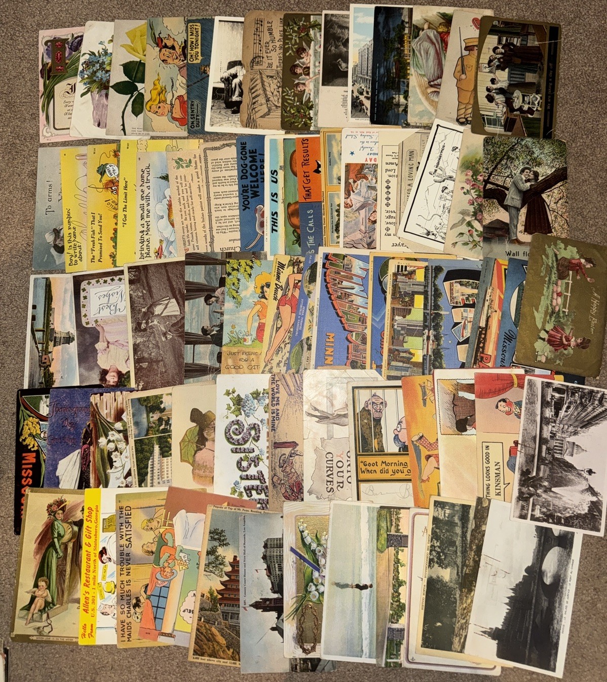450+ Vintage Postcard Lot 1900s-1970s Used Unused Linen Chrome RPPC Estate