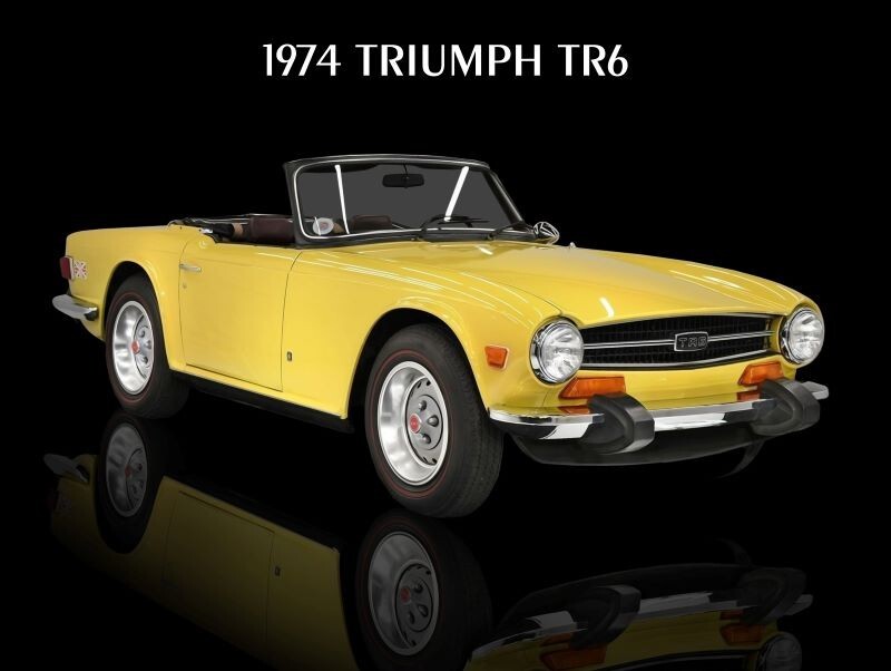 1974 Triumph TR6 Metal Sign: LARGE SIZE 12 X 16 - 