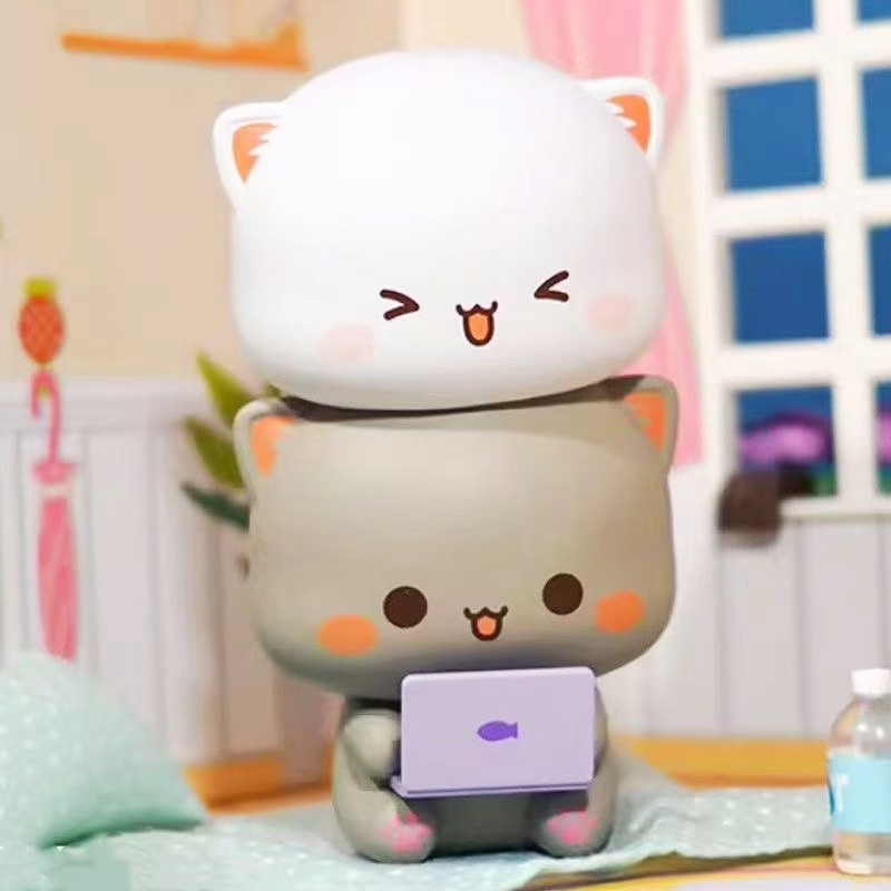 Season 4 MITAO Lucky Cat Peach Goma Couple Gift Collectable Figure Play together