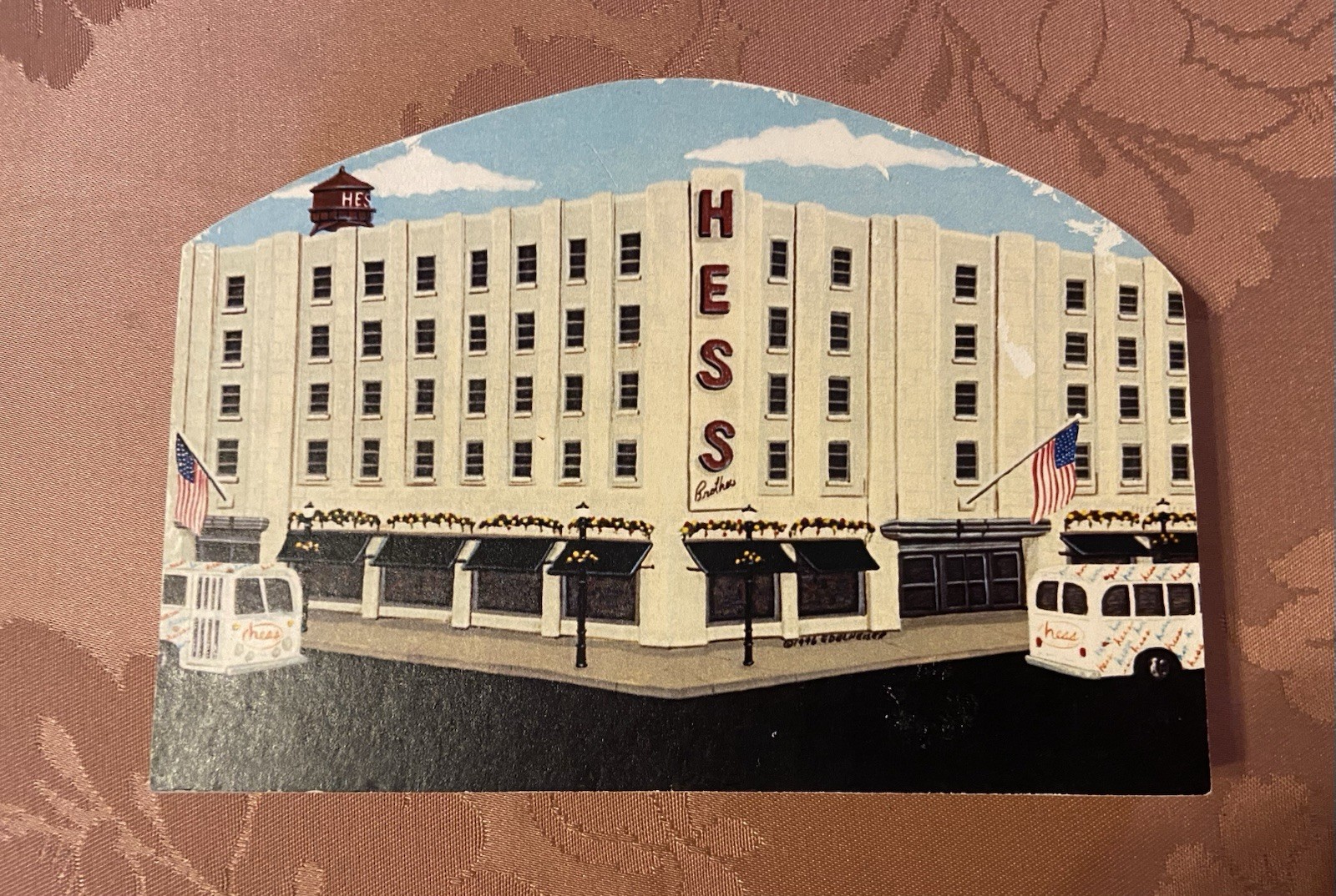 Vtg Ron Edelheiser Hess Department Store Allentown Pa Shelf Sitter WOOD 1996