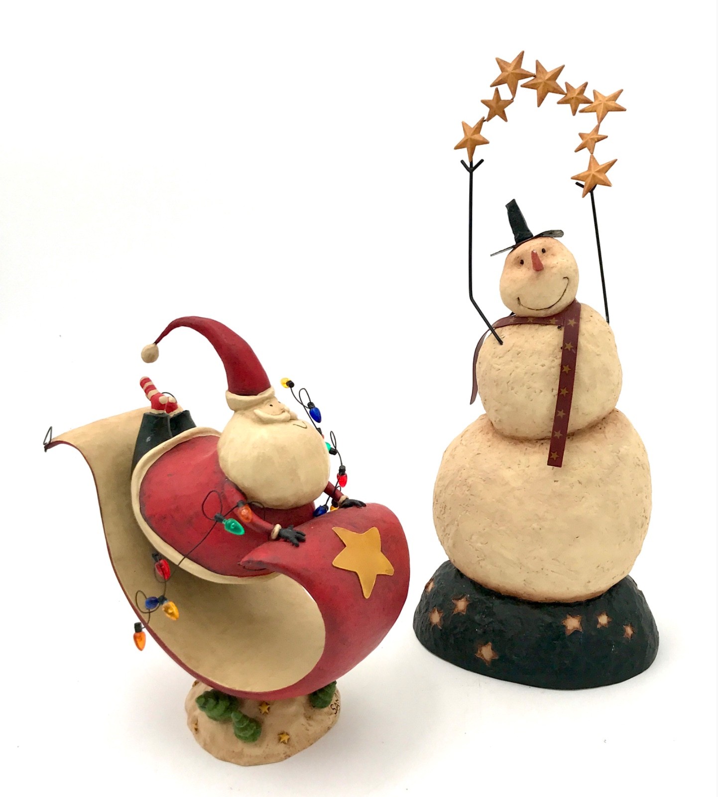 Dan DiPaolo August Moon Santa Snowman Christmas Figurines (2)LANG 2004 & 2005