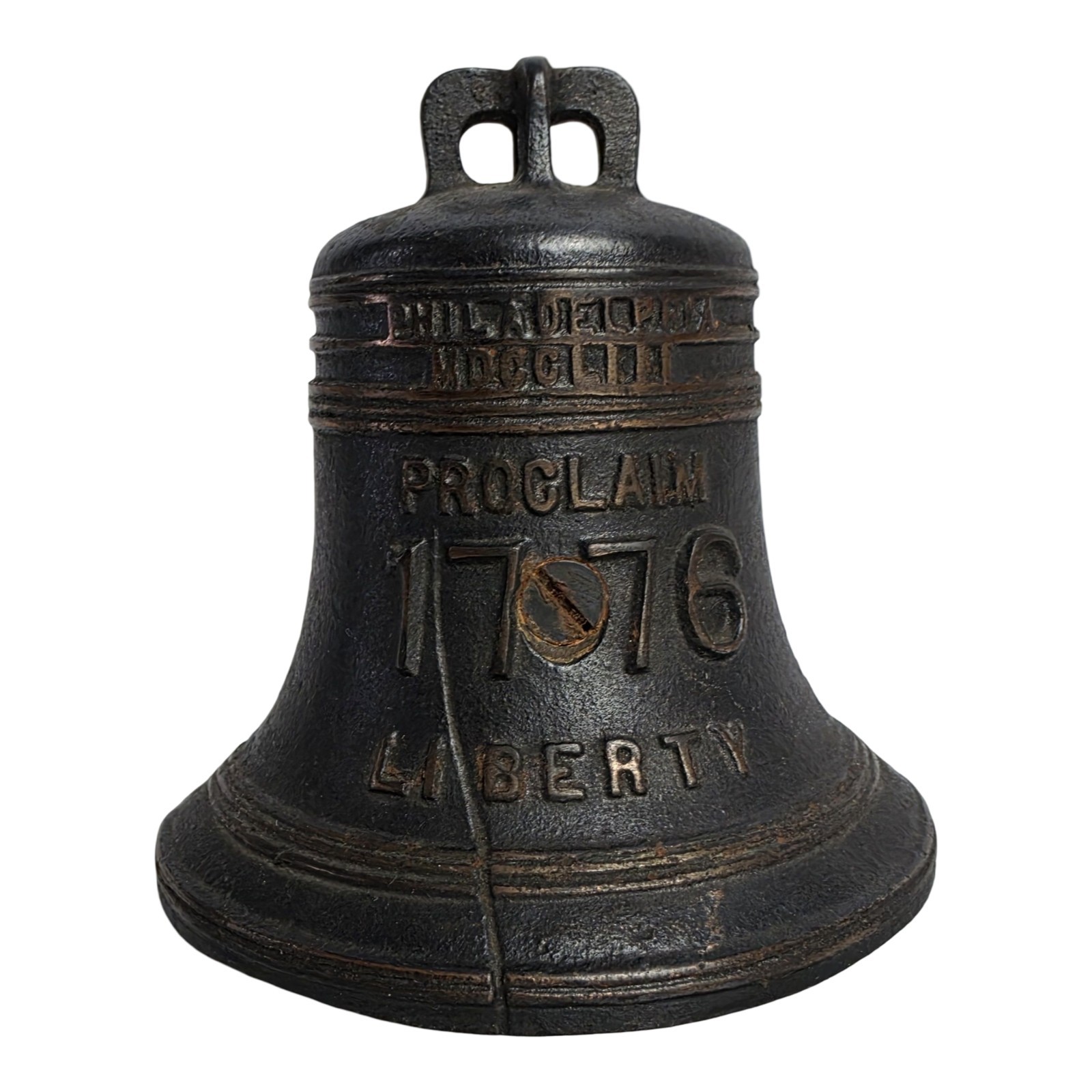 1776-1926 Centennial Vintage Cast Metal Proclaim Liberty Bell Bank Heavy USA